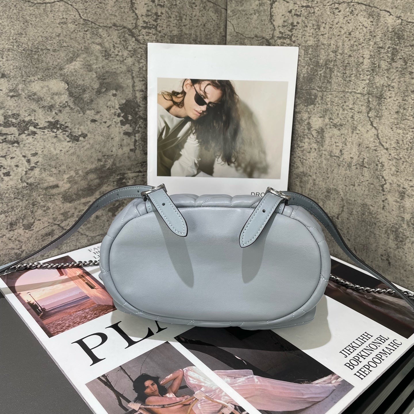 Coach - Tabby Backpack - Leather - Blue-Grey with Silver-Tone Hardware - (mini)