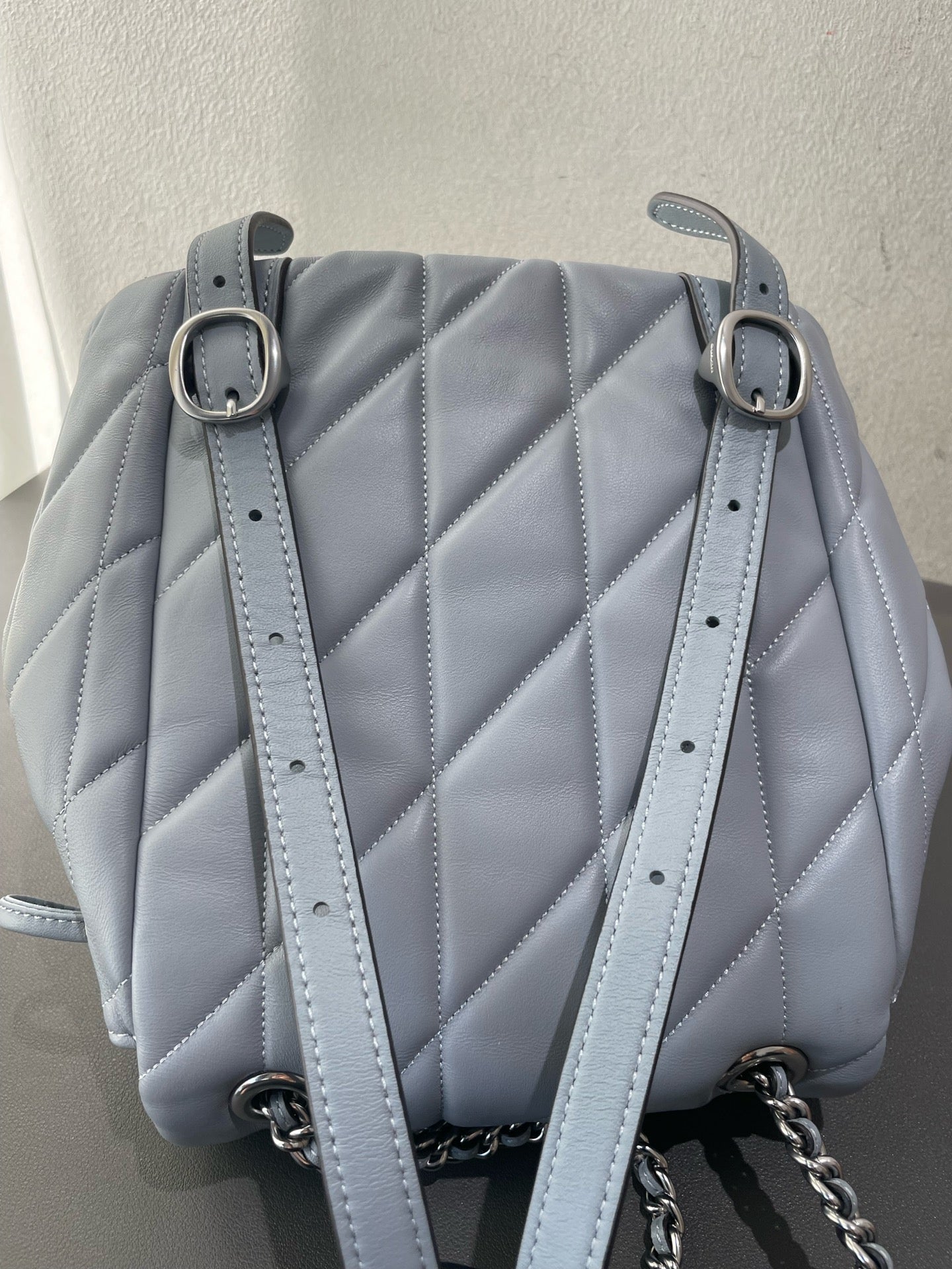 Coach - Tabby Backpack - Leather - Blue-Grey with Silver-Tone Hardware - (mini)