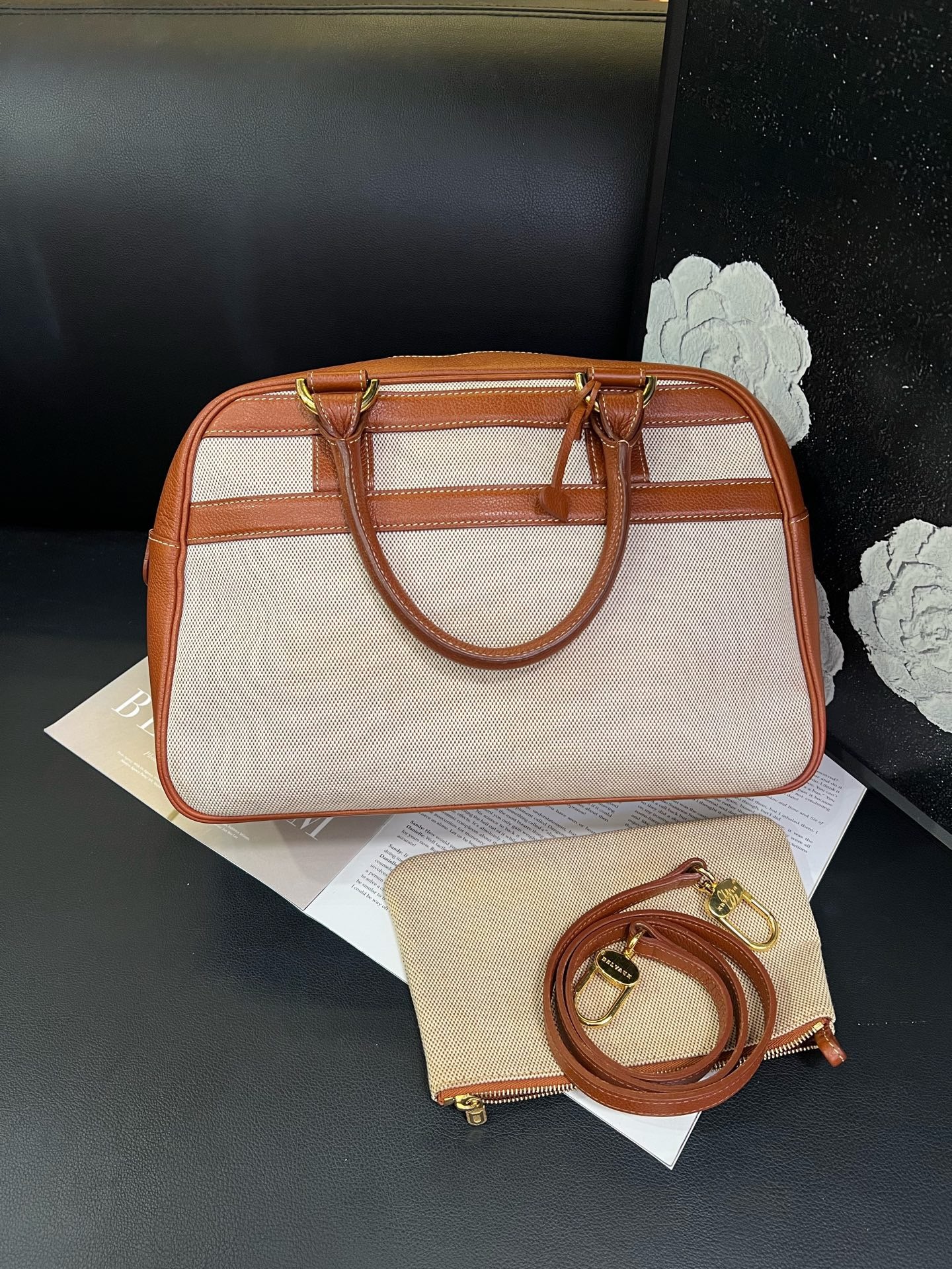 Delvaux - Boston Bag - Cloth - Brown - (medium)