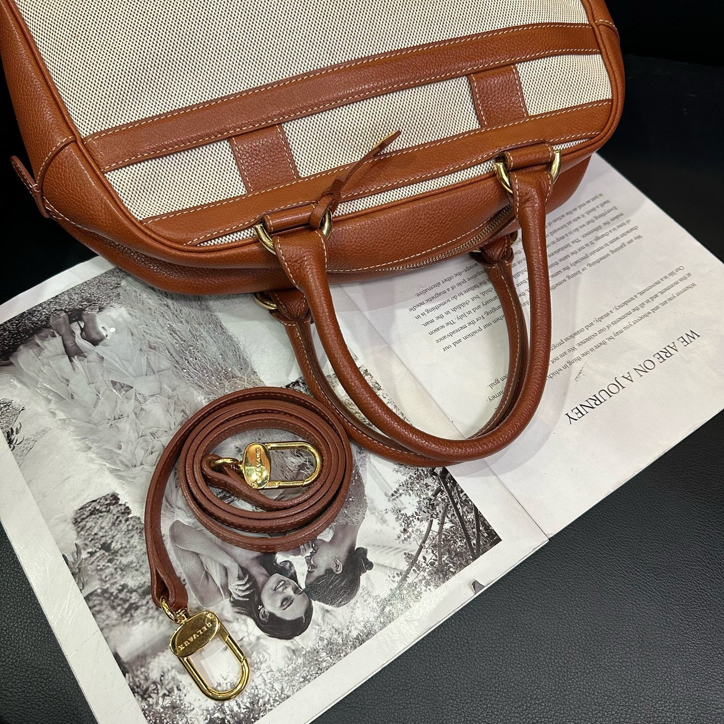 Delvaux - Boston Bag - Cloth - Brown - (medium)