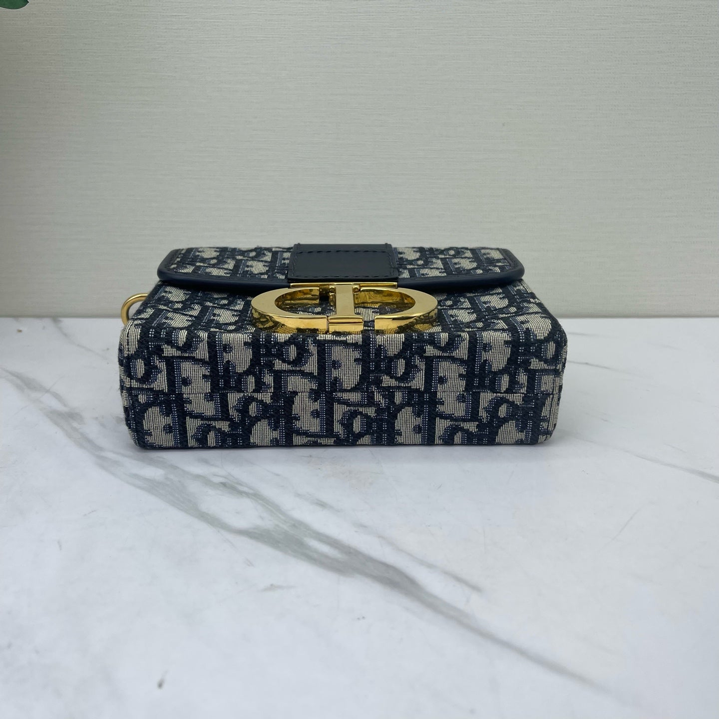 Dior - 30 Montaigne Box Bag - Jacquard canvas and cowhide leather - Navy and Beige - (mini)