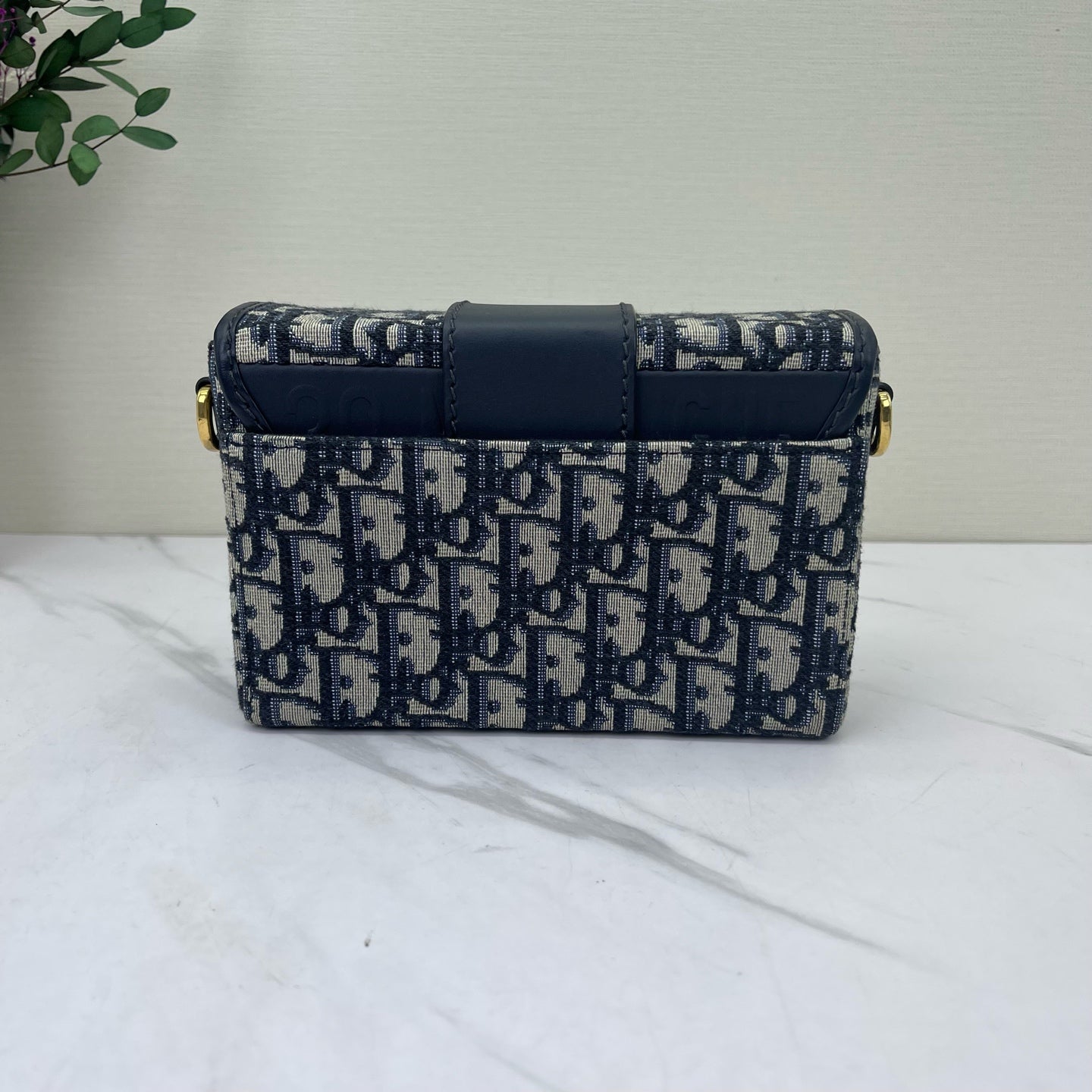 Dior - 30 Montaigne Box Bag - Jacquard canvas and cowhide leather - Navy and Beige - (mini)
