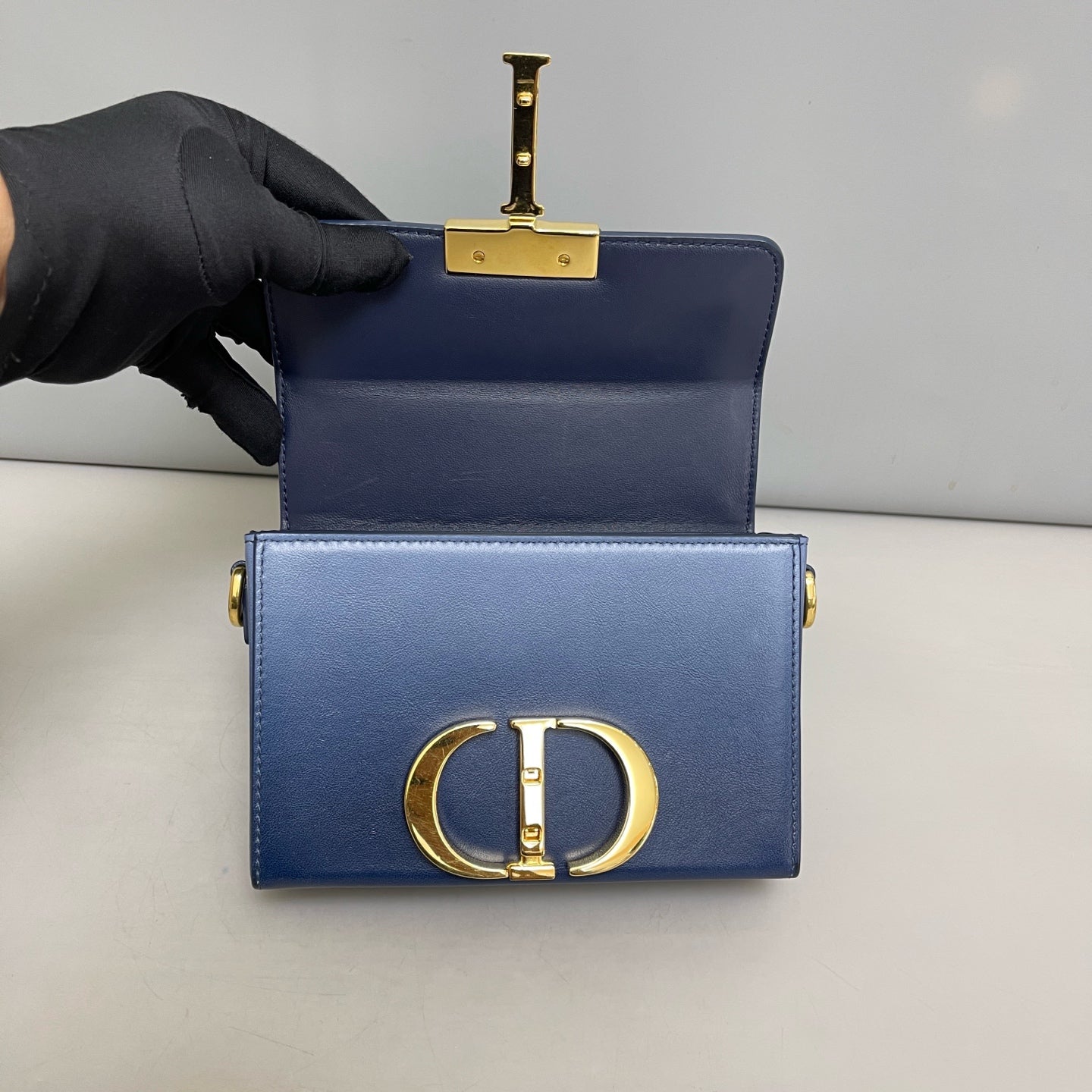 Dior - 30 Montaigne Box Bag - Leather - Blue - (mini)