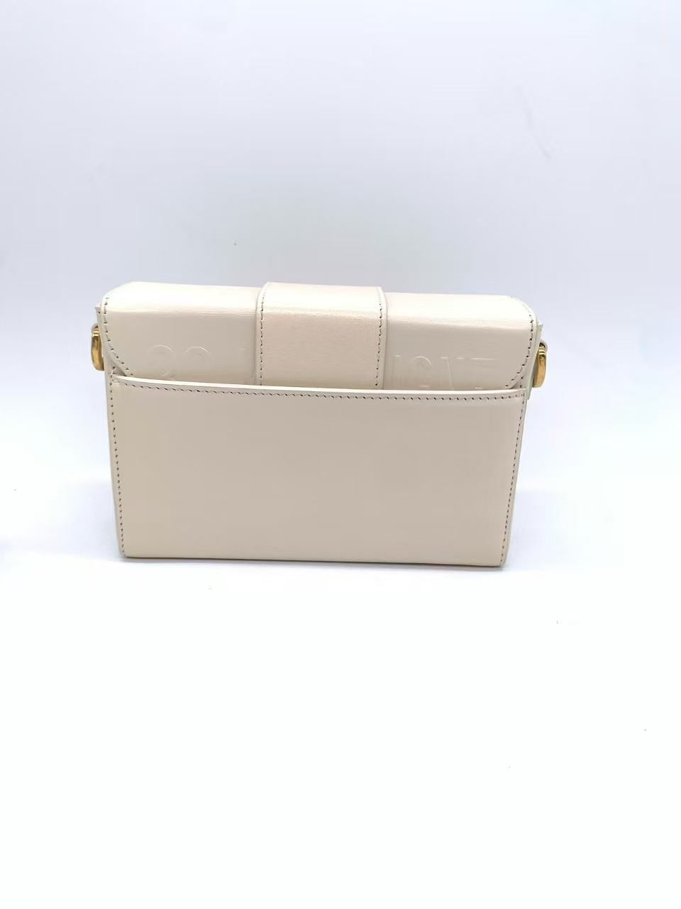 Dior - 30 Montaigne Box Bag - Smooth cowhide leather - Off-white with Gold-Tone Hardware - (Mini)