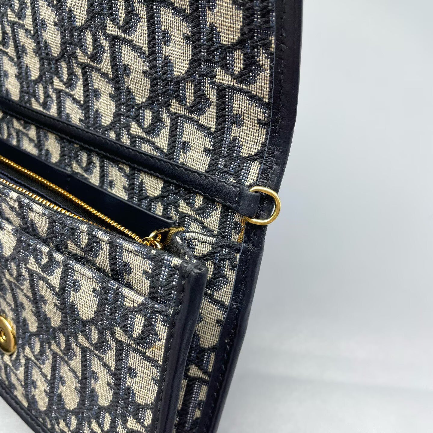Dior - 30 Montaigne Duo - Jacquard canvas and leather - Blue - (Mini)