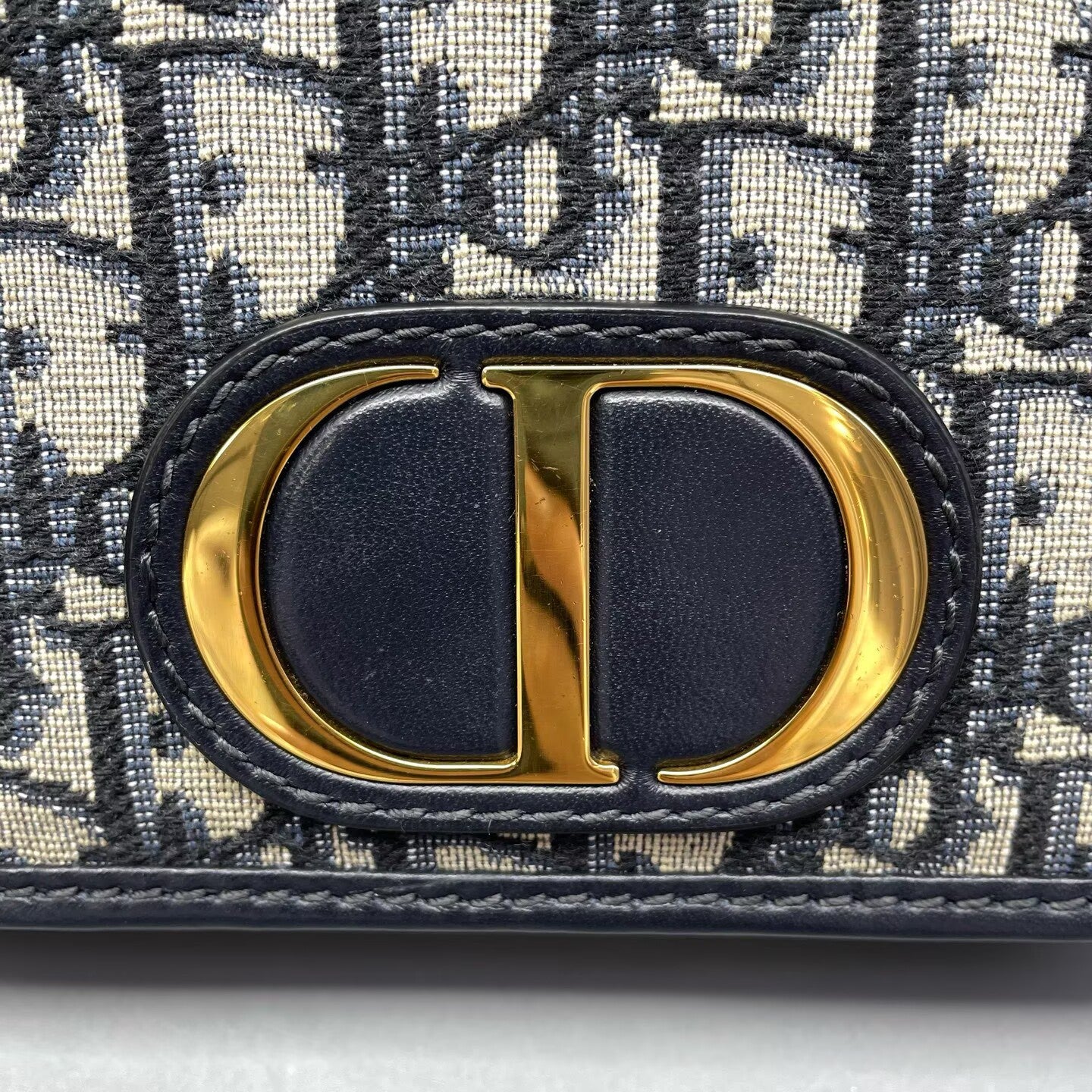 Dior - 30 Montaigne Duo - Jacquard canvas and leather - Blue - (Mini)