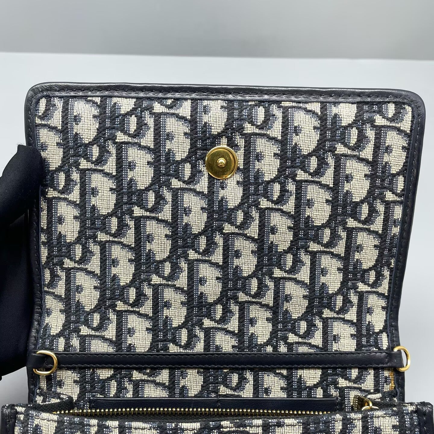 Dior - 30 Montaigne Duo - Jacquard canvas and leather - Blue - (Mini)