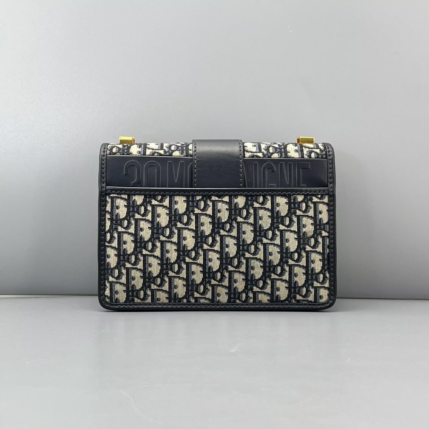 Dior - 30 Montaigne - Jacquard canvas and leather - Blue and beige - (Medium)