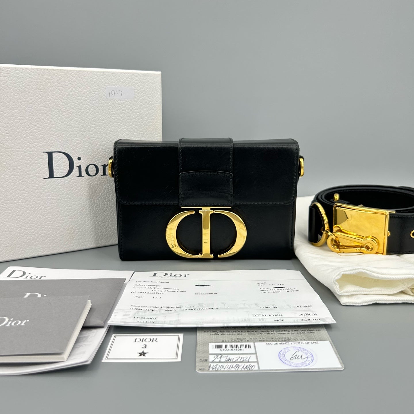 Dior - 30 Montaigne - Leather - Black - (small)