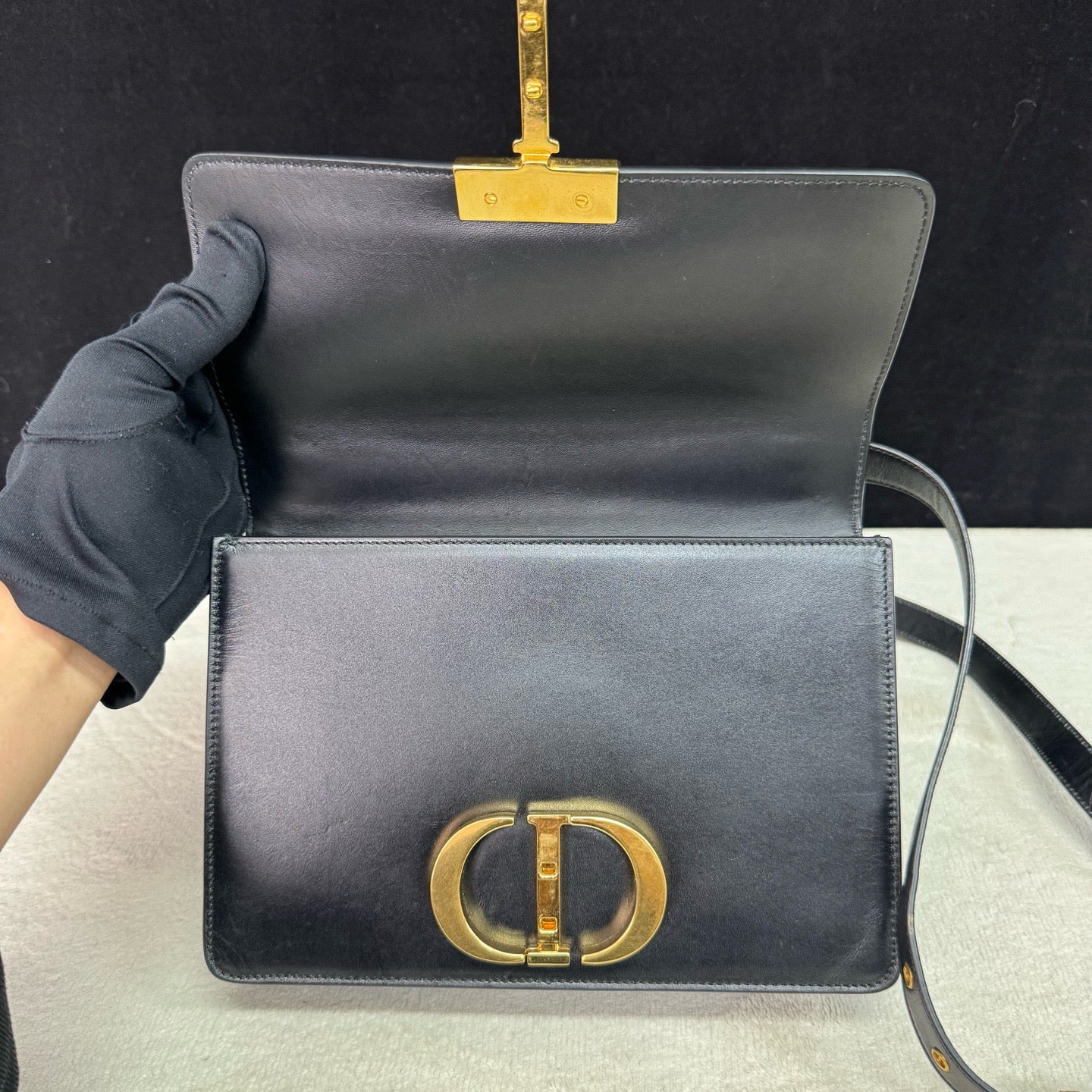 Dior - 30 Montaigne - Leather - Black - (small)