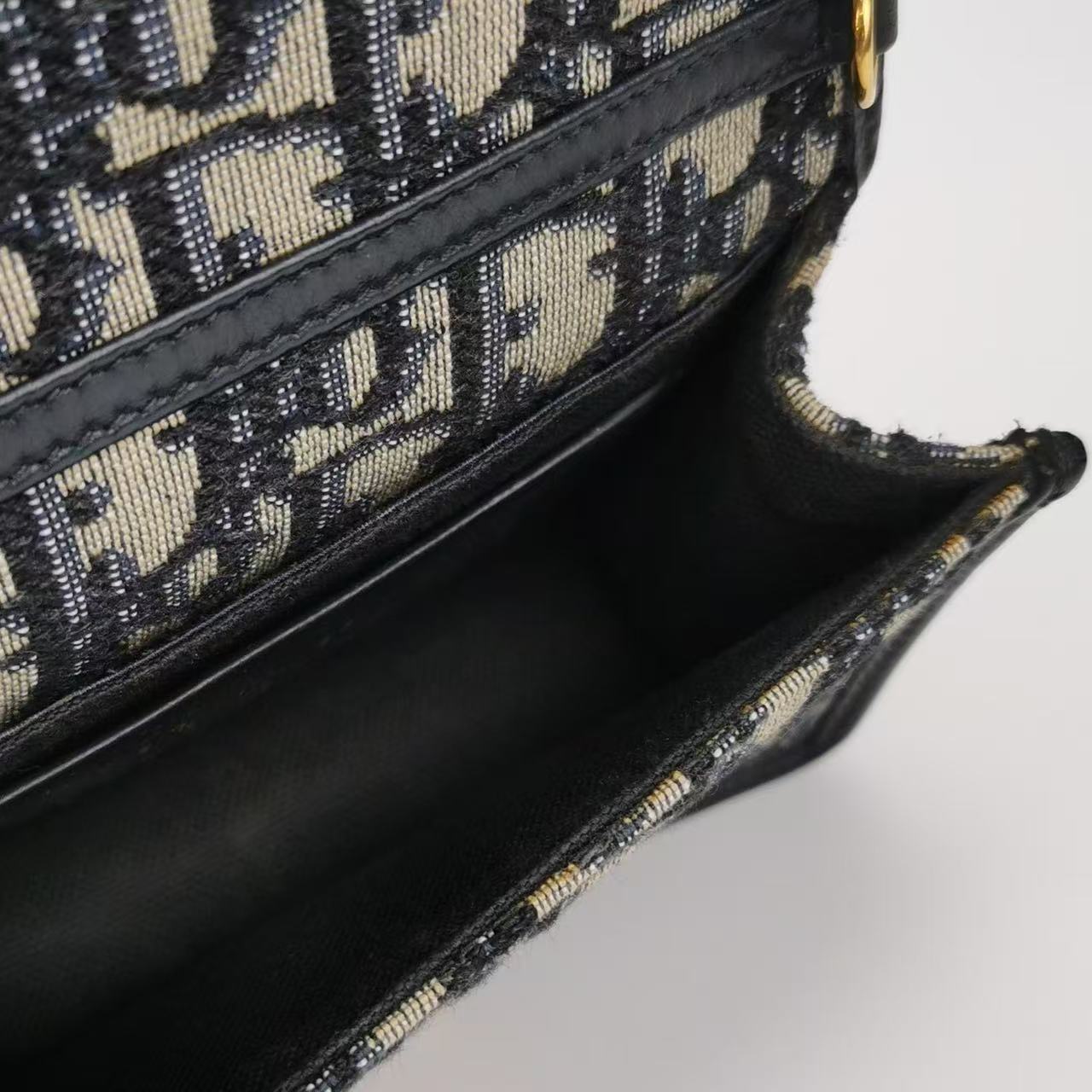 Dior - 30 Montaigne Nano - Cowhide leather and Oblique canvas - Black - (mini)