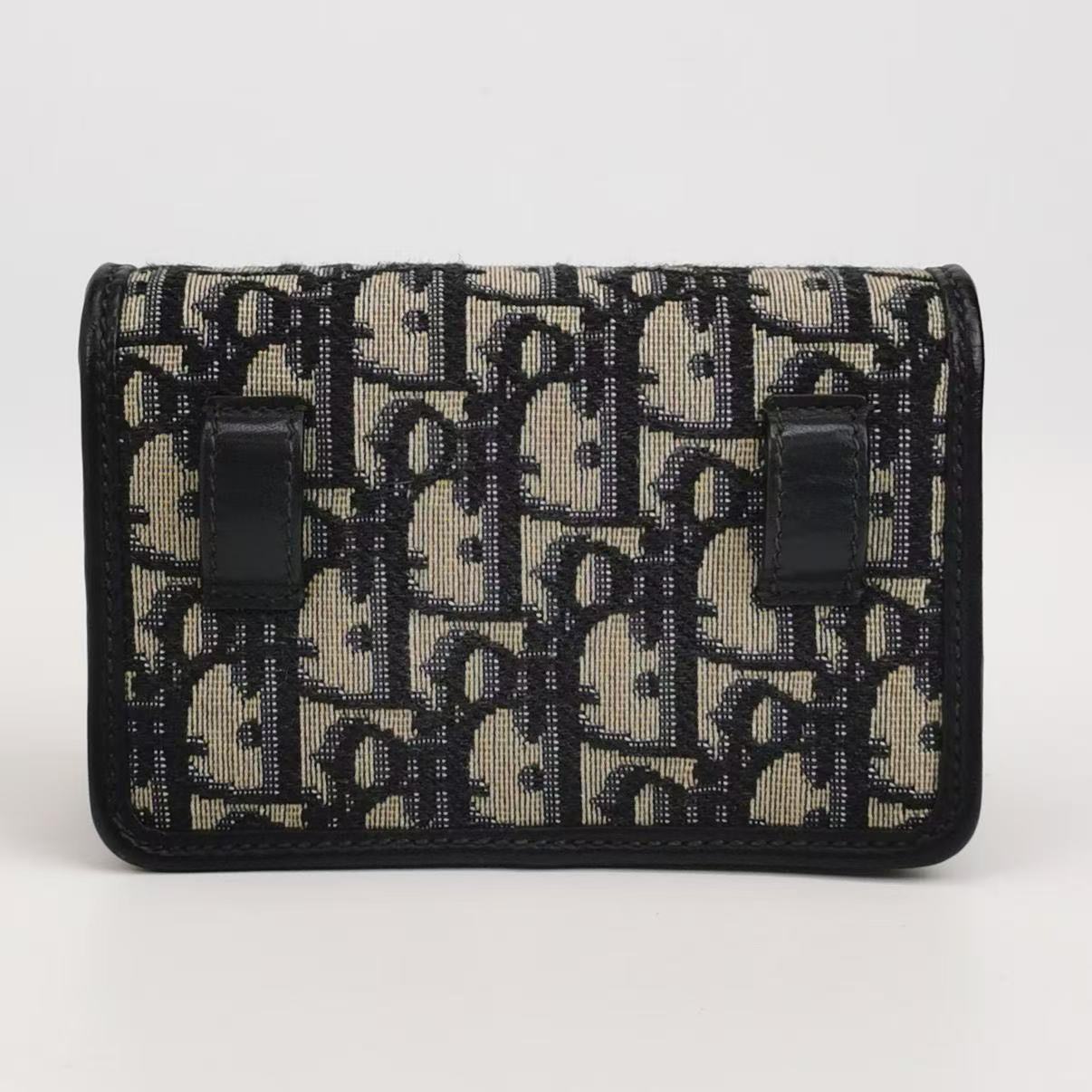 Dior - 30 Montaigne Nano - Cowhide leather and Oblique canvas - Black - (mini)