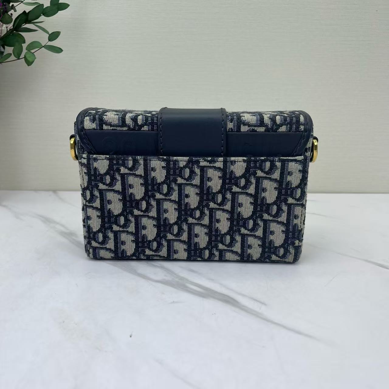 Dior - 30 Montaigne - Oblique jacquard canvas and cowhide leather - Navy Blue - (mini)