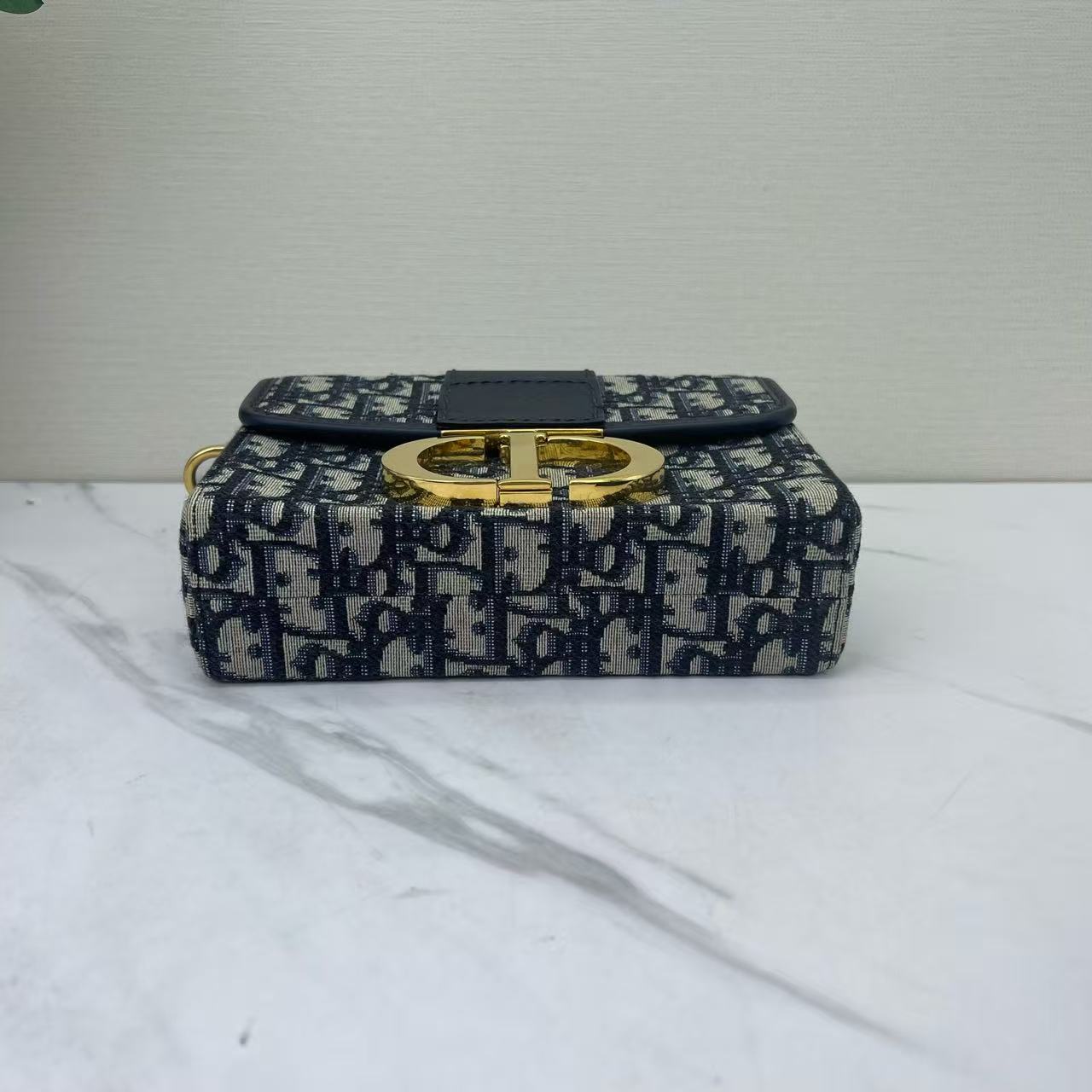 Dior - 30 Montaigne - Oblique jacquard canvas and cowhide leather - Navy Blue - (mini)