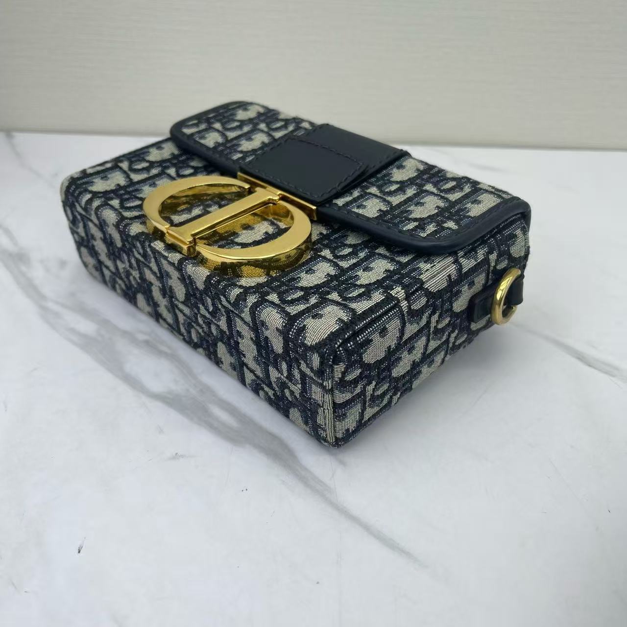 Dior - 30 Montaigne - Oblique jacquard canvas and cowhide leather - Navy Blue - (mini)