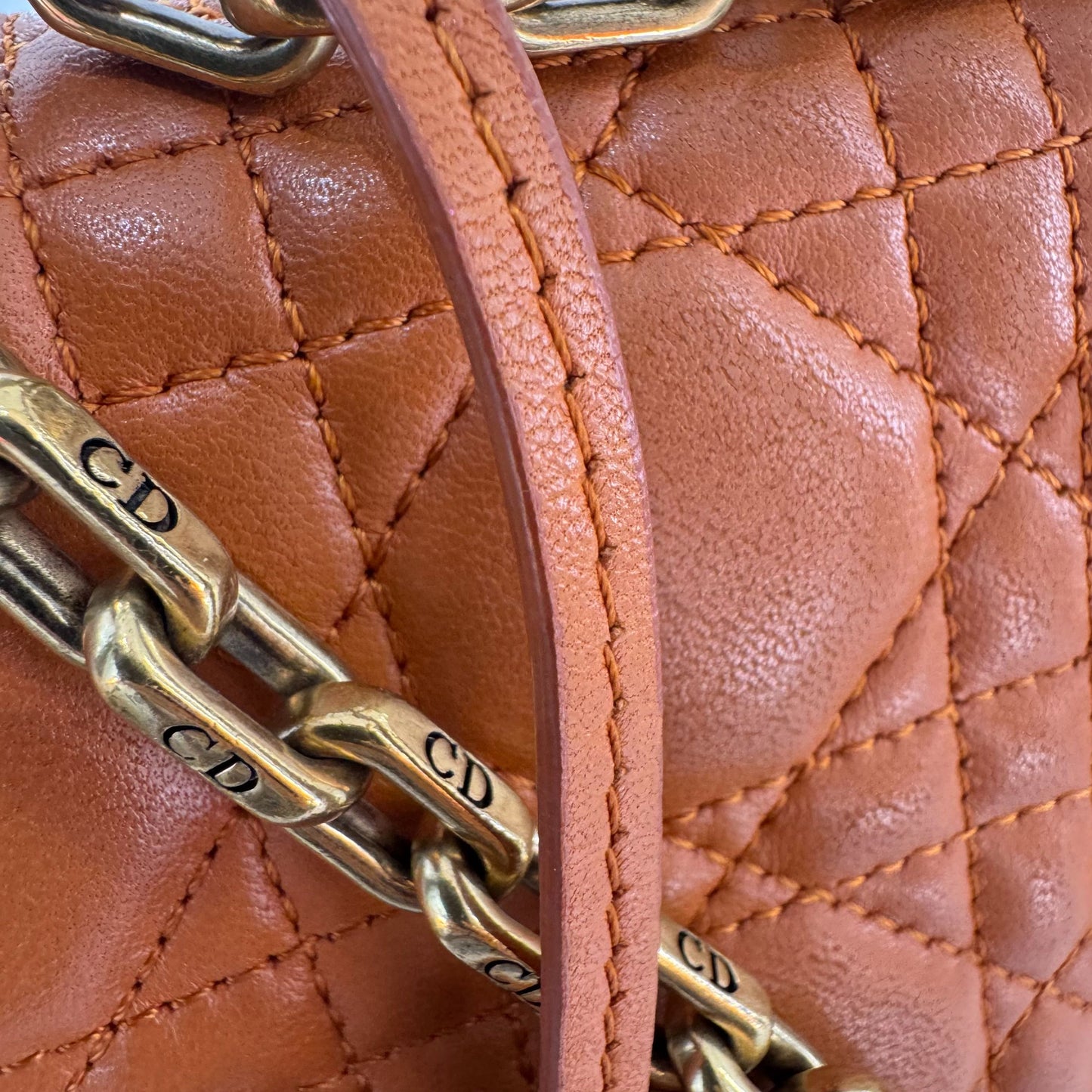 Dior - Addict Chain Bag - Lambskin leather - Orange - (Small)