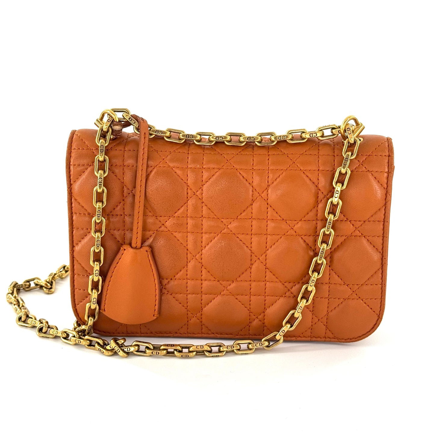 Dior - Addict Chain Bag - Lambskin leather - Orange - (Small)
