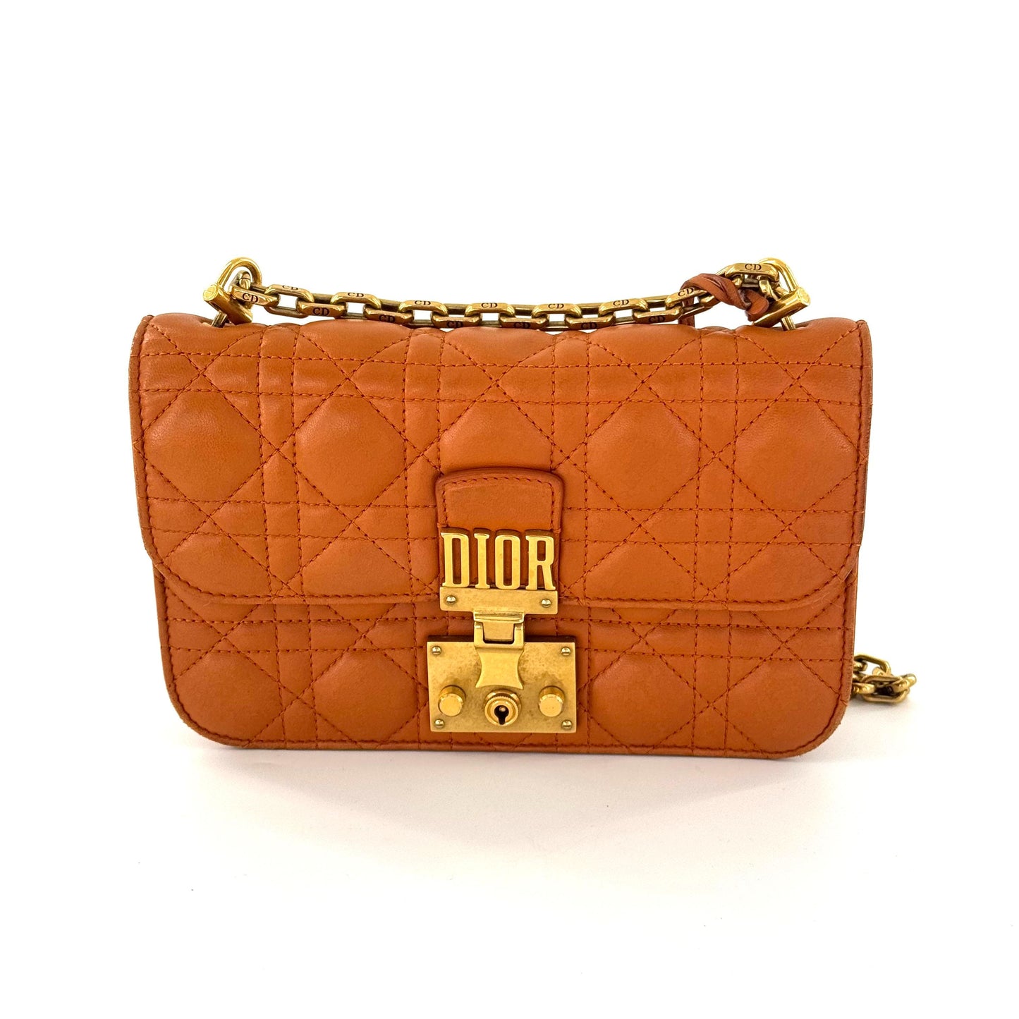 Dior - Addict Chain Bag - Lambskin leather - Orange - (Small)