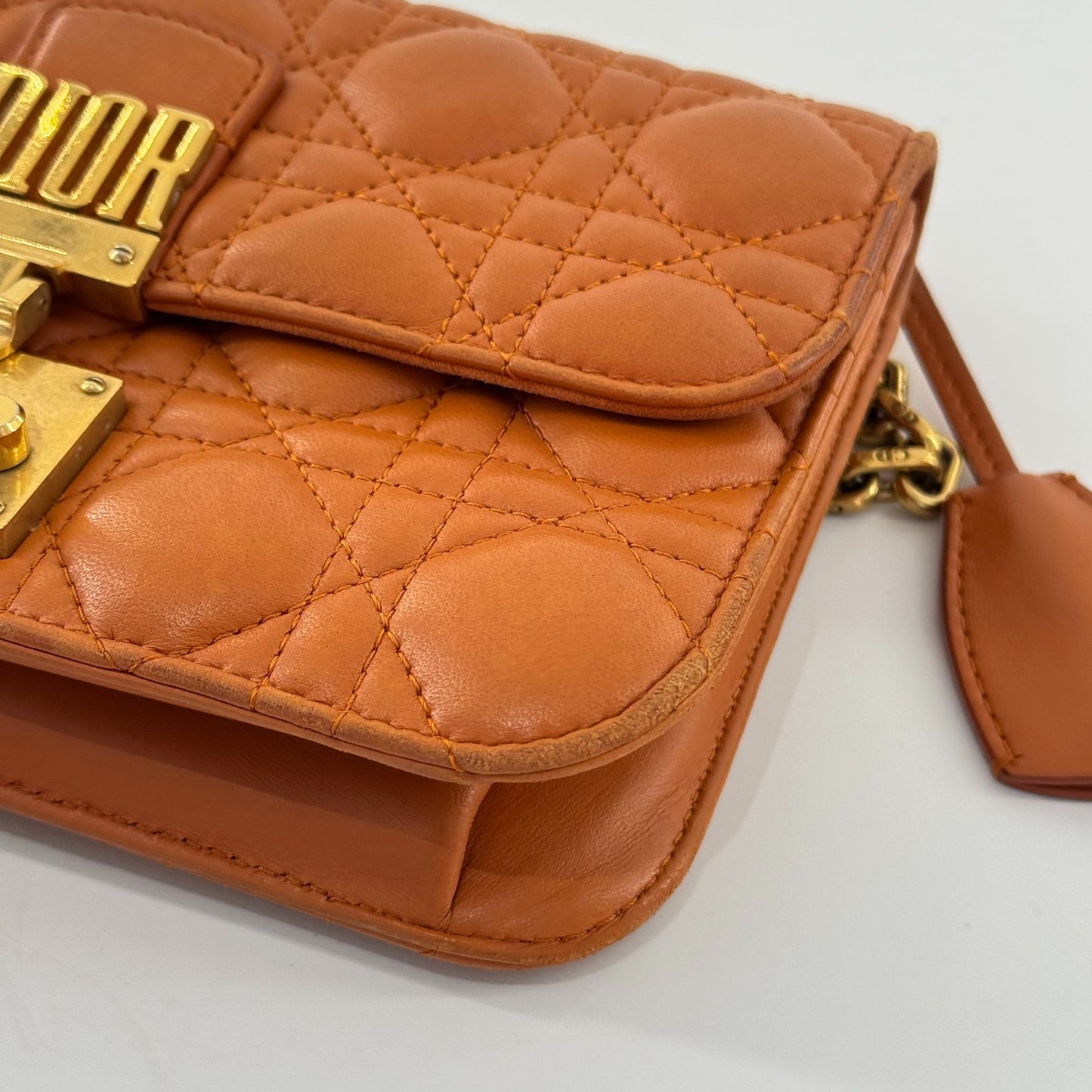 Dior - Addict Chain Bag - Lambskin leather - Orange - (Small)
