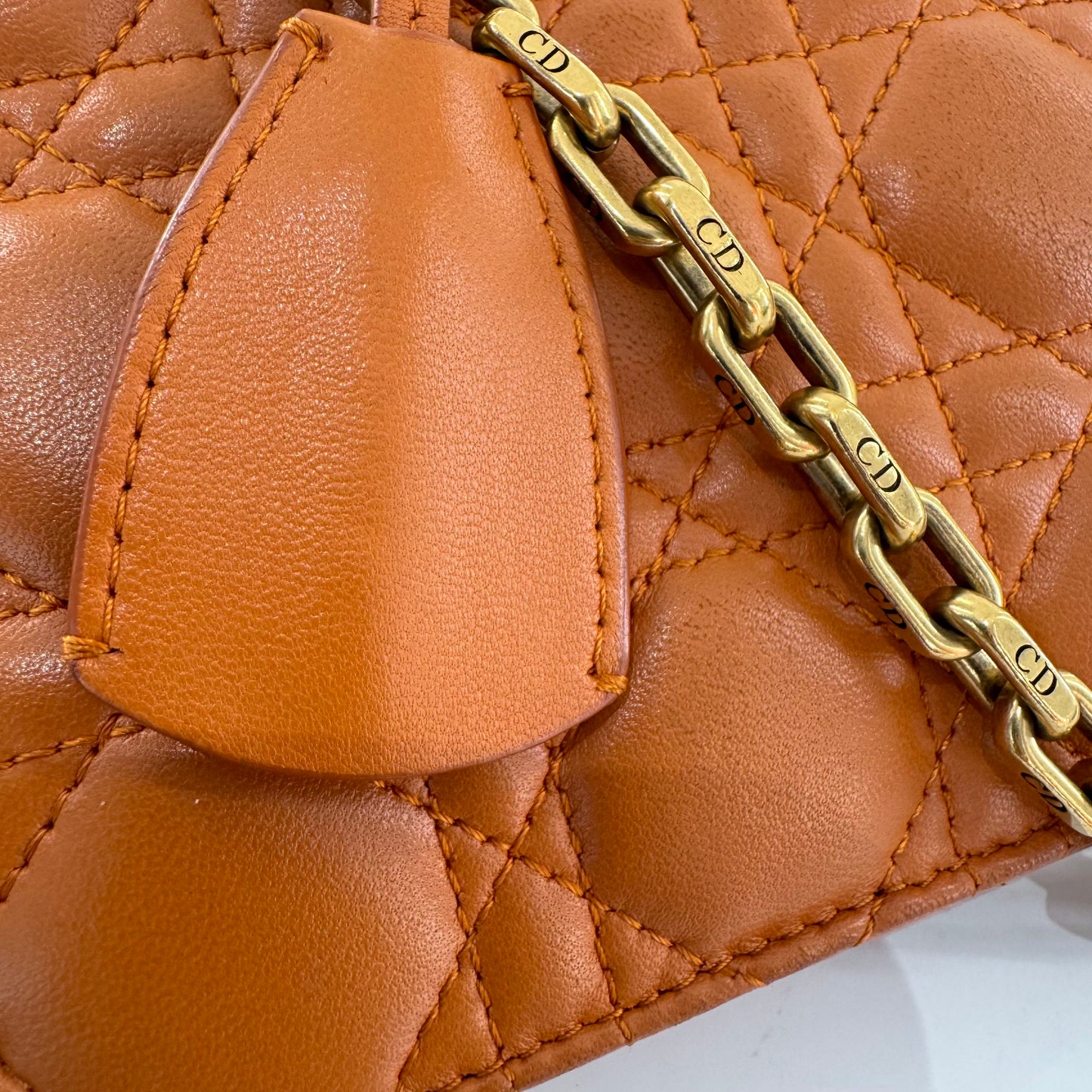 Dior - Addict Chain Bag - Lambskin leather - Orange - (Small)