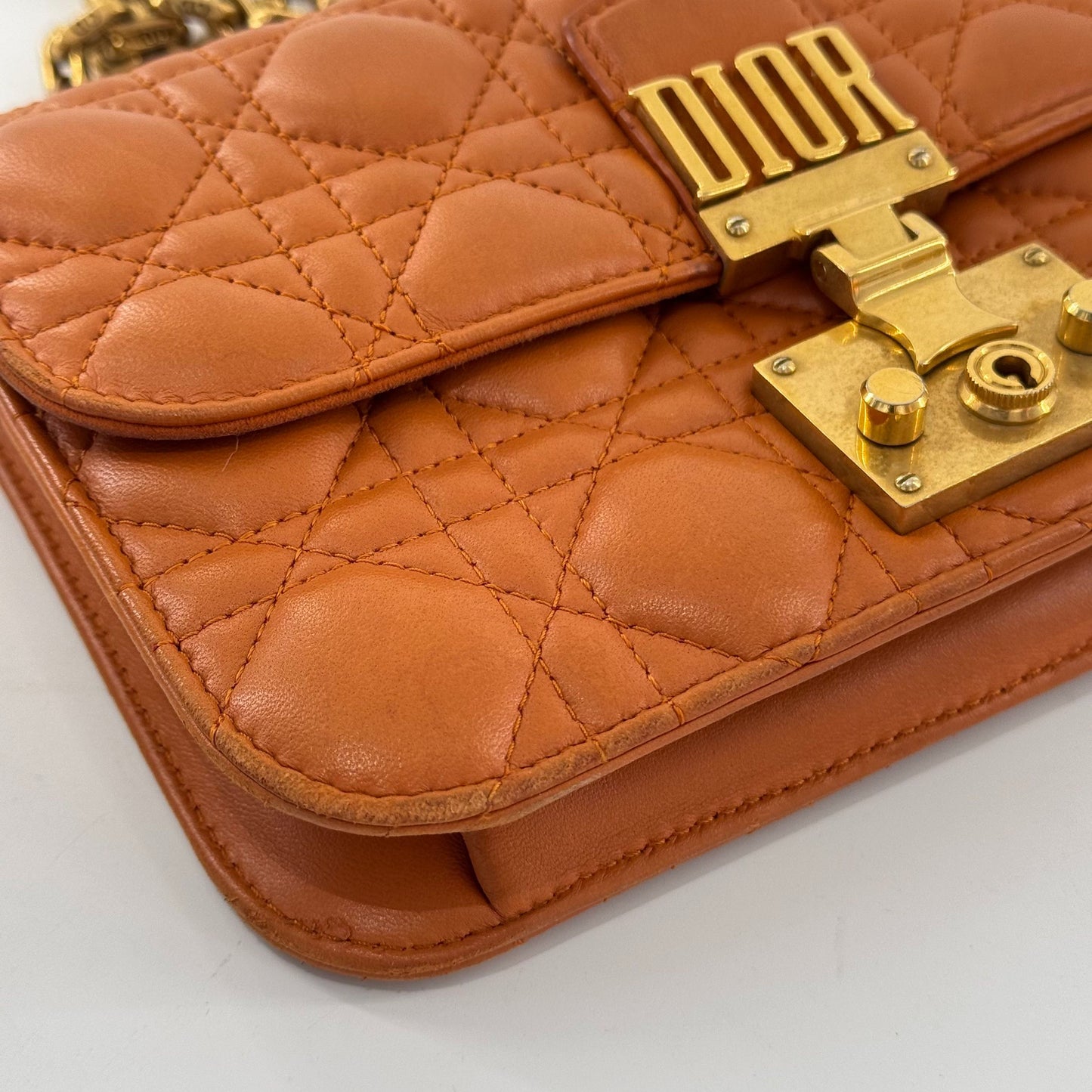 Dior - Addict Chain Bag - Lambskin leather - Orange - (Small)