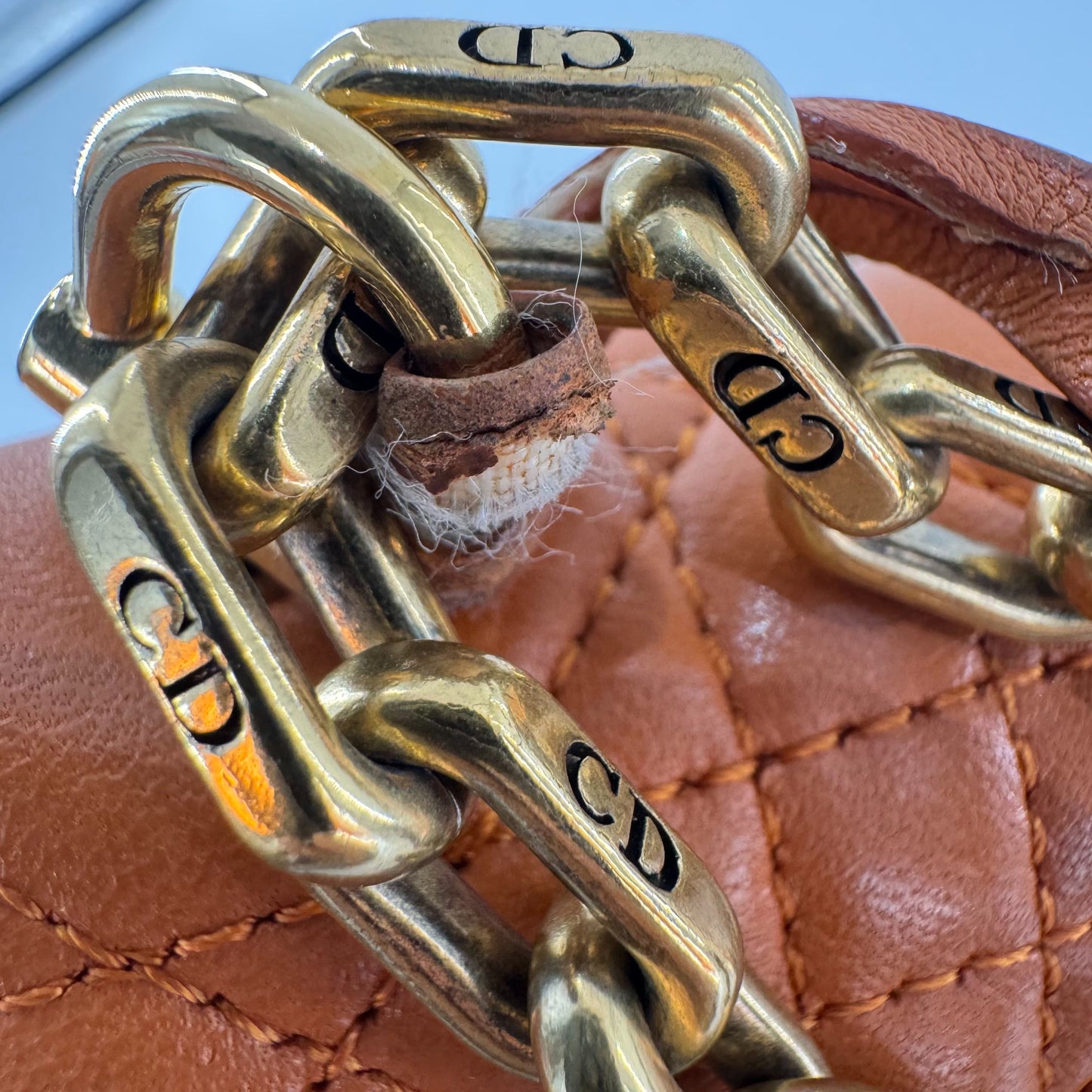 Dior - Addict Chain Bag - Lambskin leather - Orange - (Small)