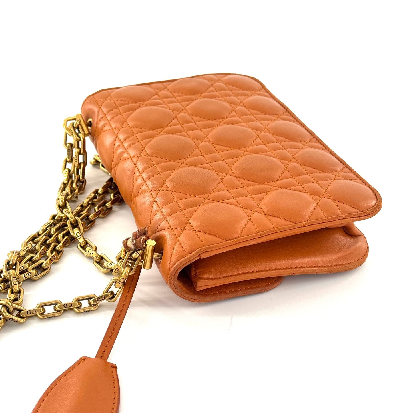 Dior - Addict Chain Bag - Lambskin leather - Orange - (Small)