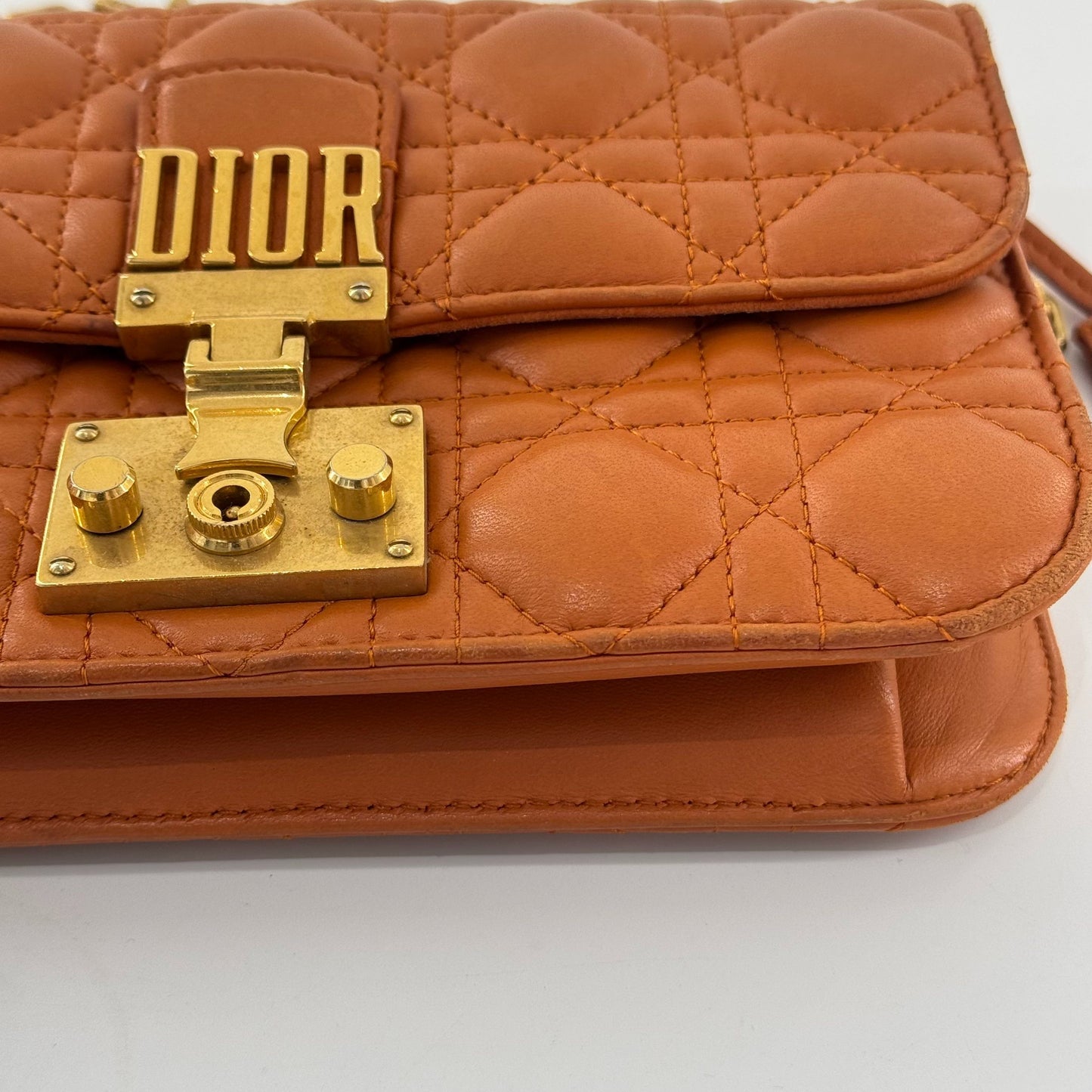 Dior - Addict Chain Bag - Lambskin leather - Orange - (Small)