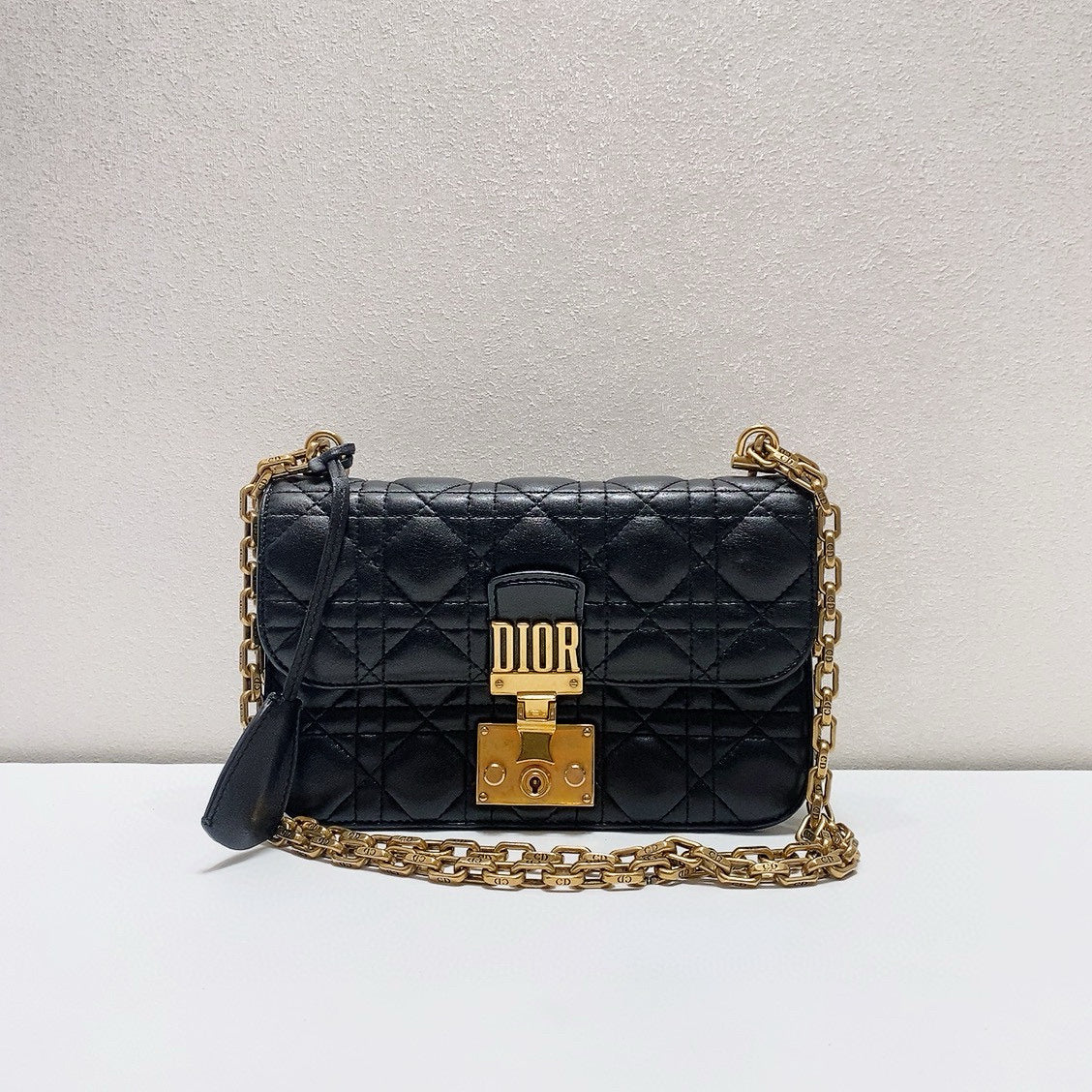 Dior - Addict Messenger Chain Bag - Leather - Black - (mini)