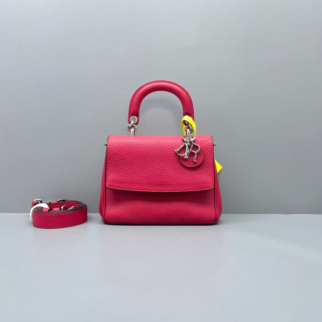 Dior - Be Dior - Grained leather - Rose Red with Silver-Tone Hardware - (small)