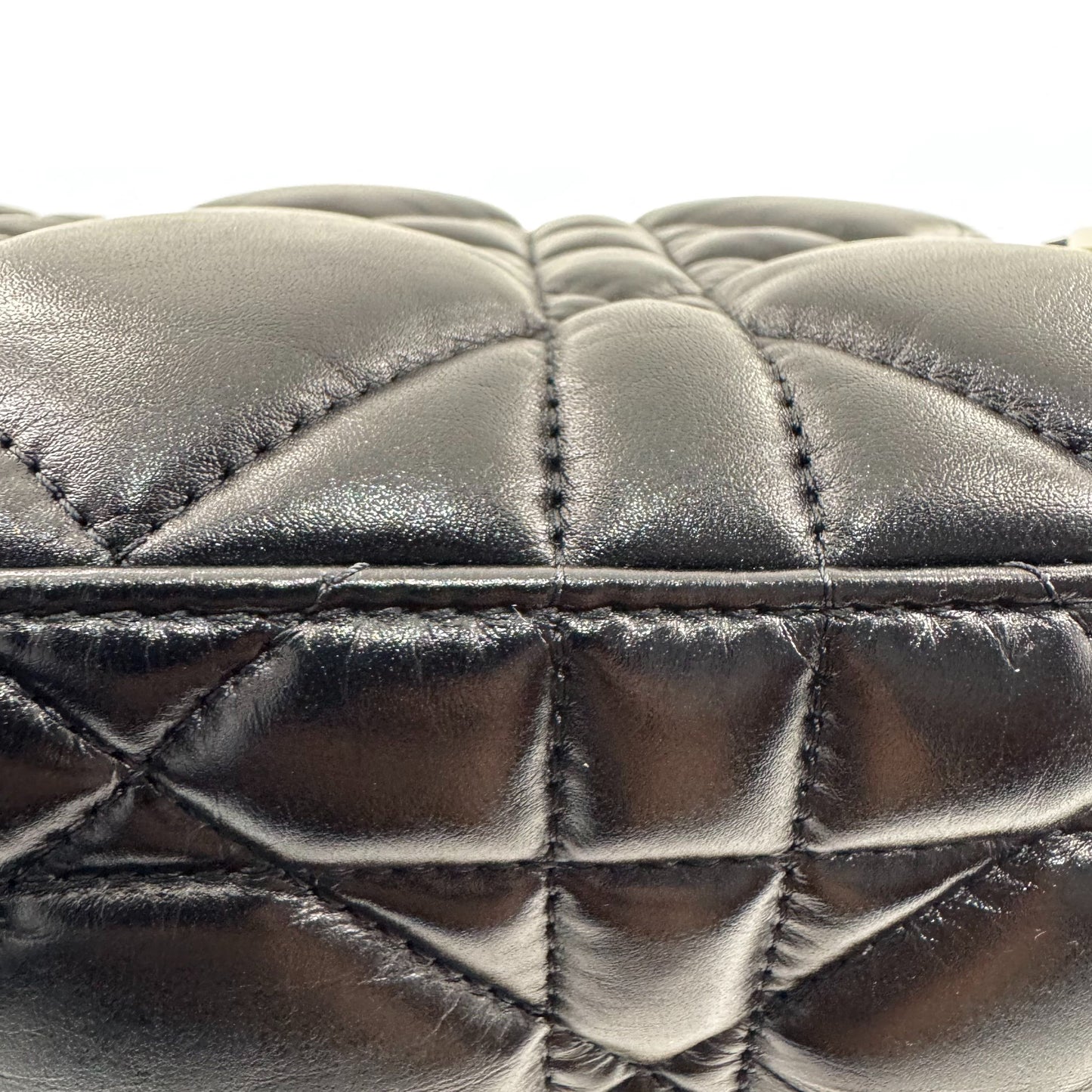 Dior - Black Cannage Lunch Box Bag - Lambskin leather - Black - (mini)