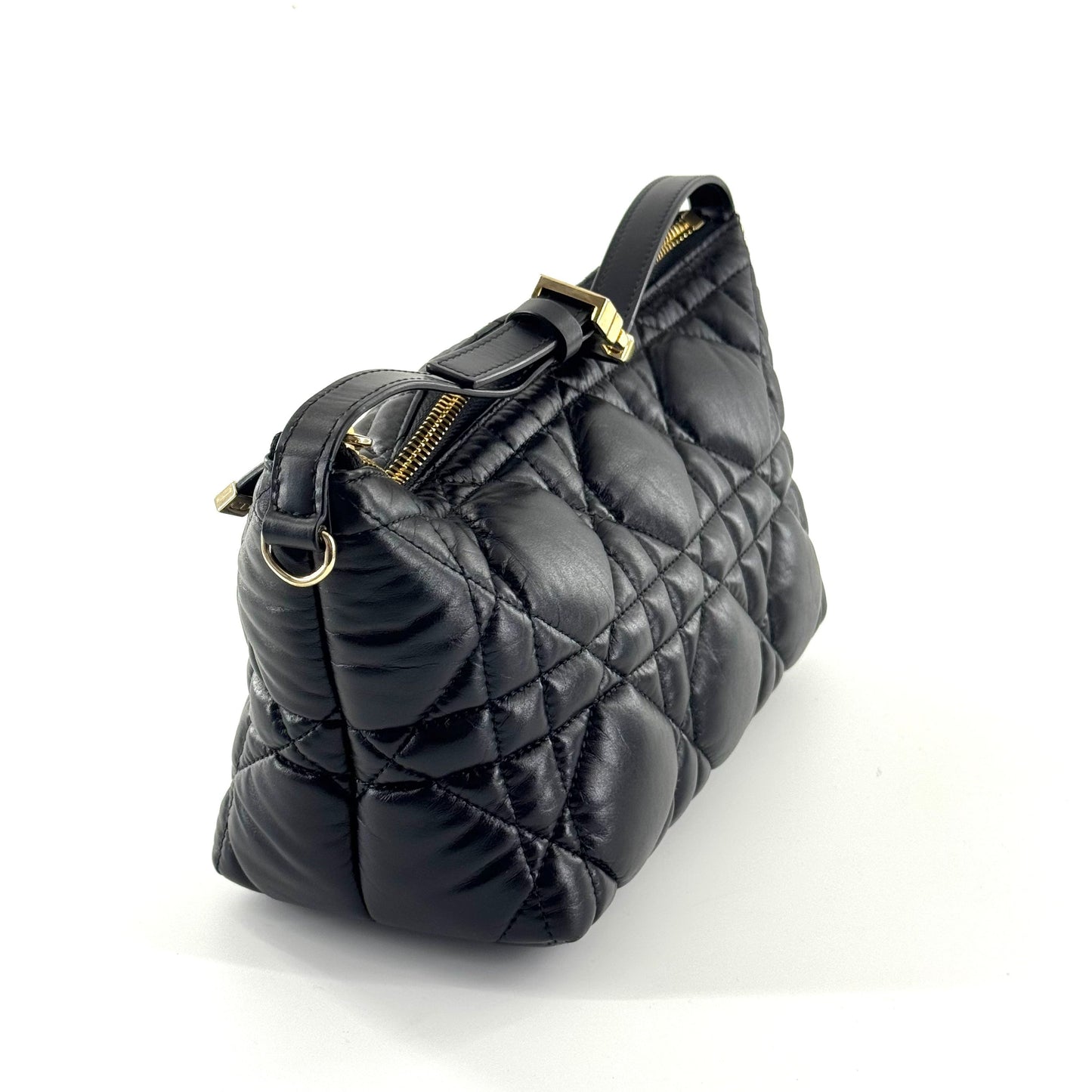 Dior - Black Cannage Lunch Box Bag - Lambskin leather - Black - (mini)