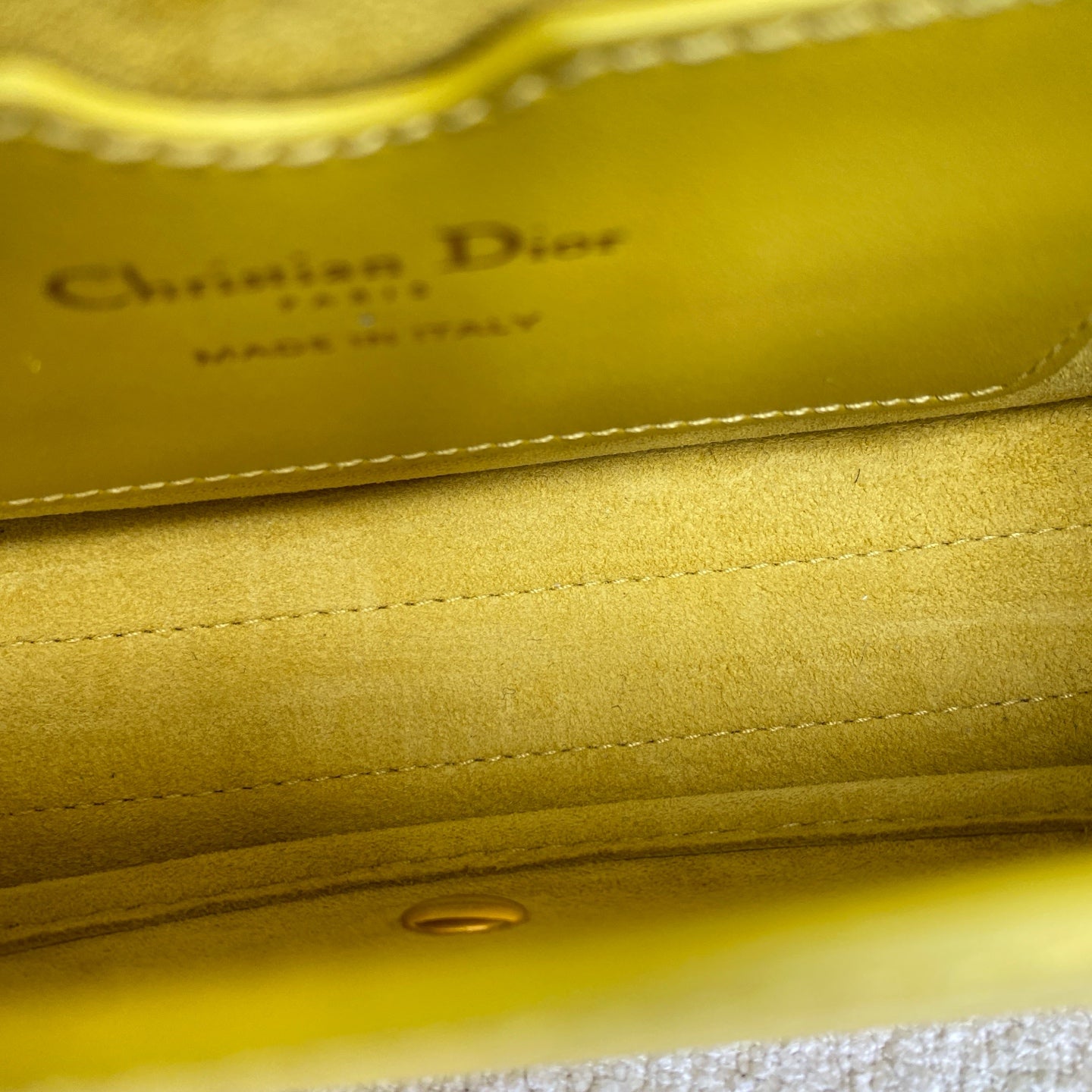 Dior - Bobby - Cowhide leather - Yellow with Gold-Tone Hardware - (Small)