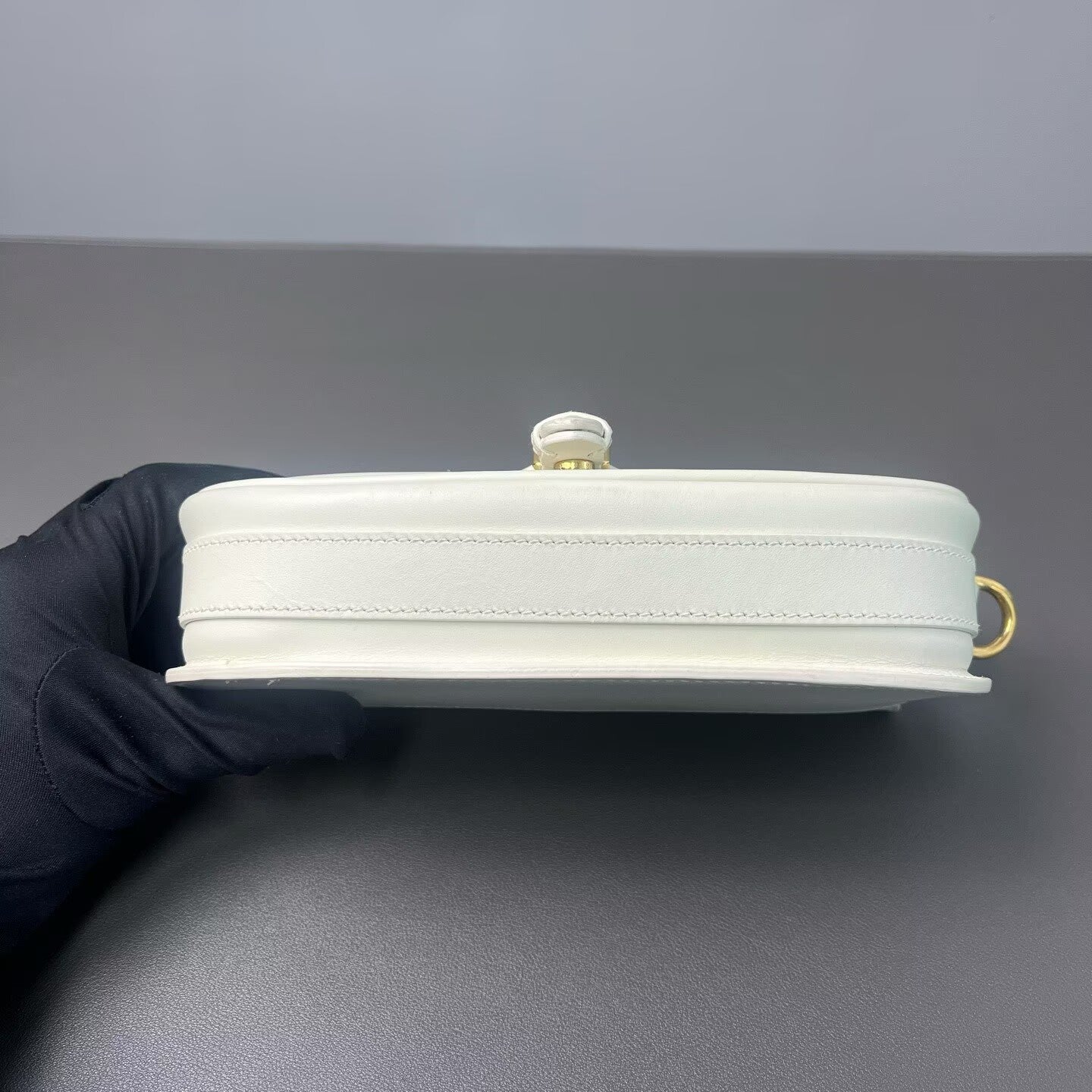 Dior - Bobby Crescent Bag - Smooth cowhide leather - White with Gold-Tone Hardware - (Small)