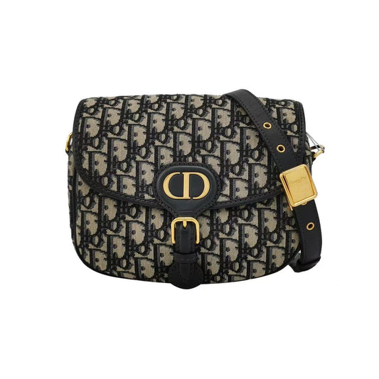Dior - Bobby - Dior Oblique canvas with calfskin leather trim - Beige and Navy - (medium)