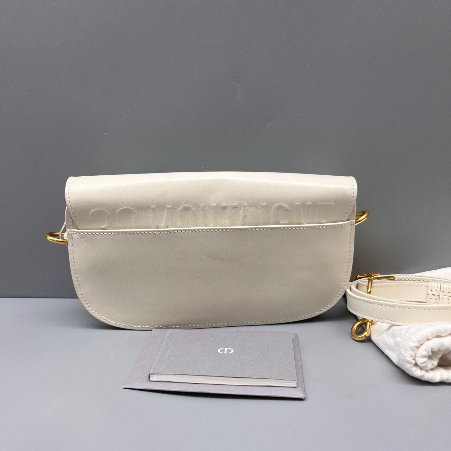 Dior - Bobby East-West Crescent Bag - Leather - White - (mini)