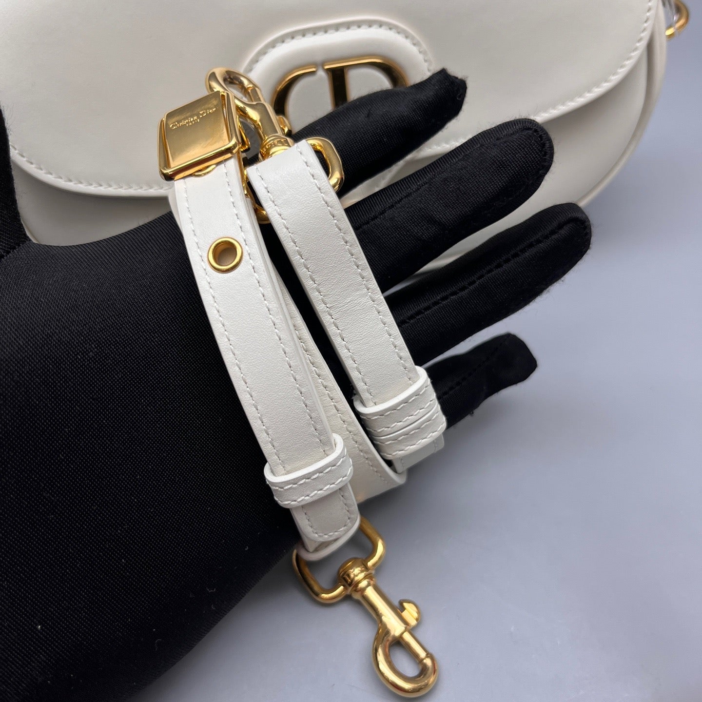Dior - Bobby East-West Crescent Bag - Leather - White - (mini)