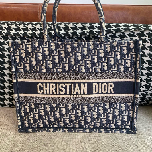 Dior - Book Tote - Cloth - Blue - (large)