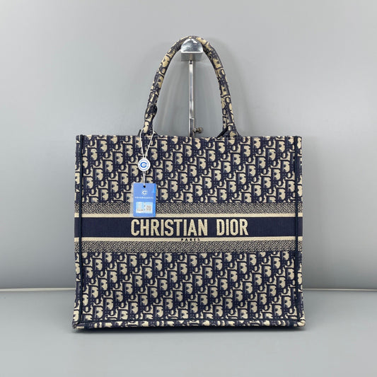 Dior - Book Tote - Cloth - Blue - (large)