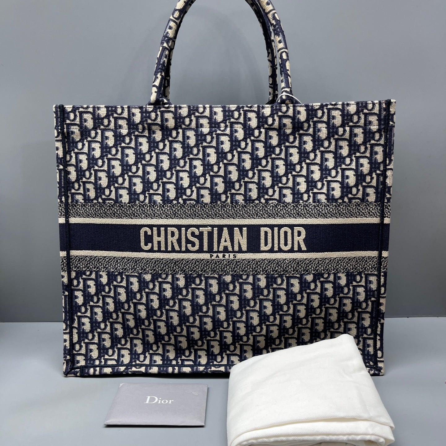 Dior - Book Tote - Cloth - Blue - (large)