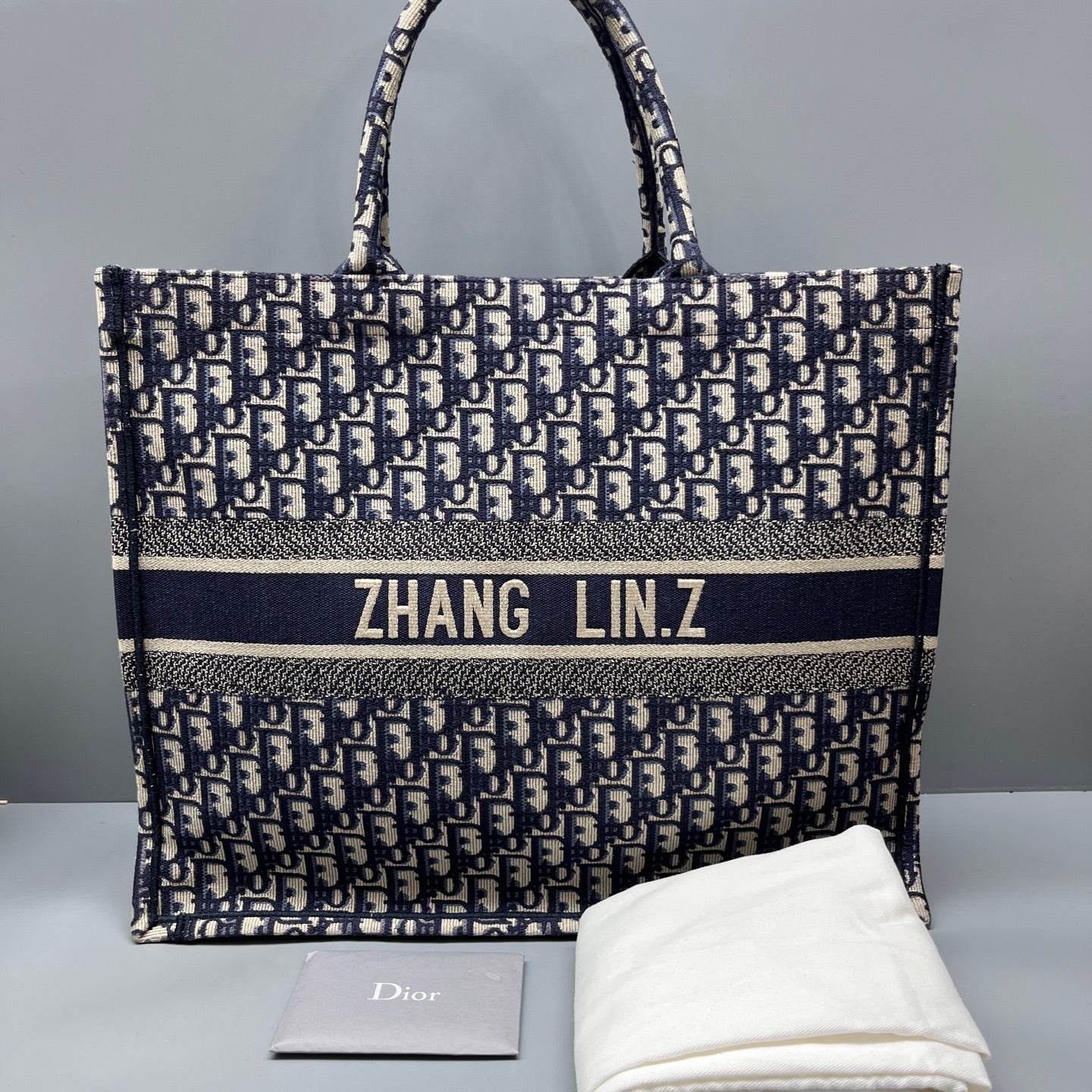Dior - Book Tote - Cloth - Blue - (large)