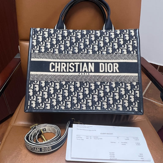 Dior - Book Tote - Cloth - Blue - (medium)