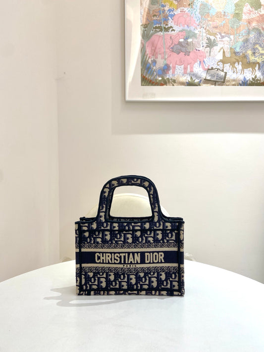 Dior - Book Tote - Cloth - Blue - (mini)