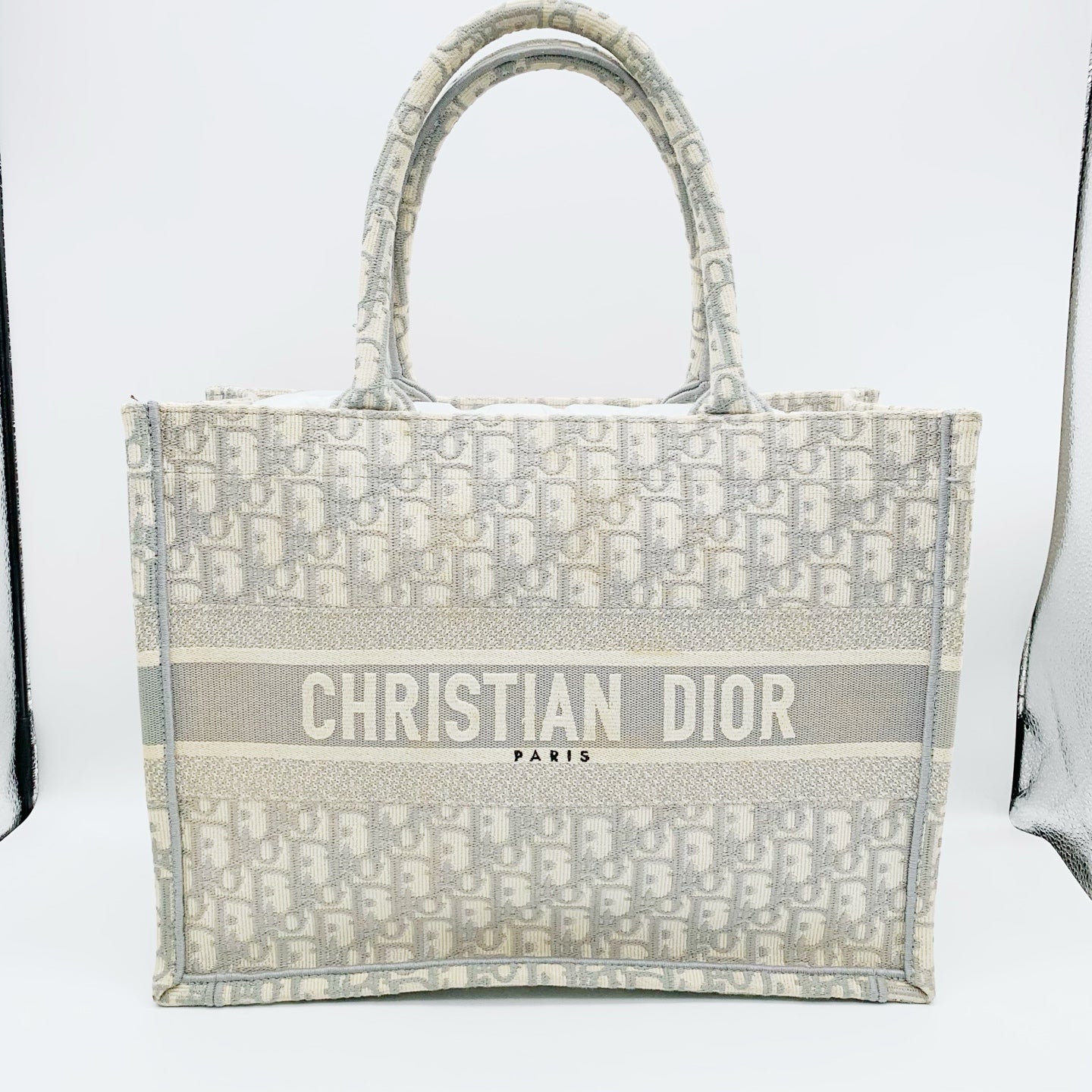 Dior - Book Tote - Cloth - Grey - (Small)