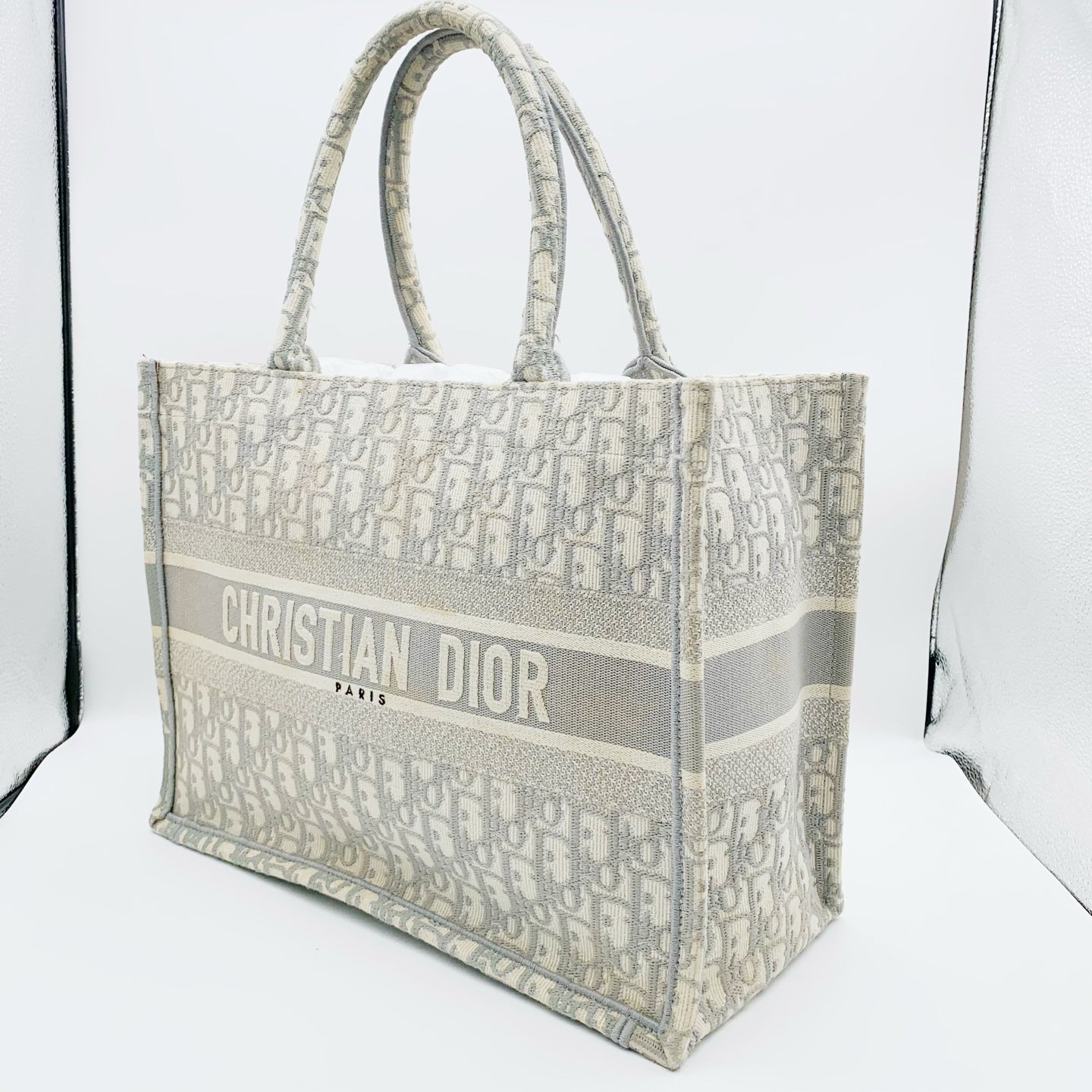 Dior - Book Tote - Cloth - Grey - (Small)