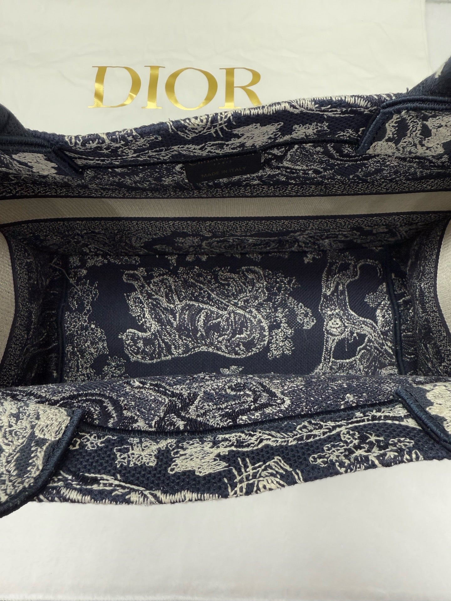Dior - Book Tote - Cloth - Navy - (Medium)