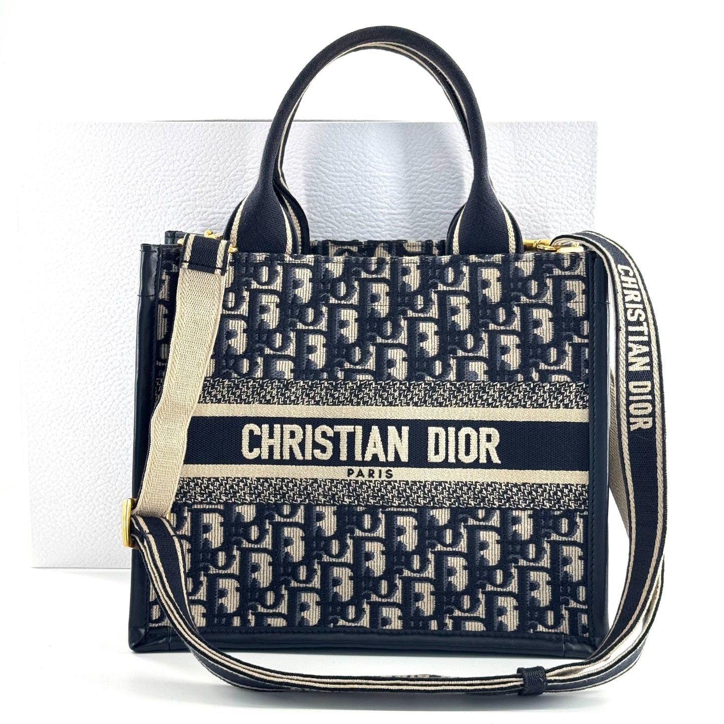 Dior - Book Tote - Cloth - Navy - (small)