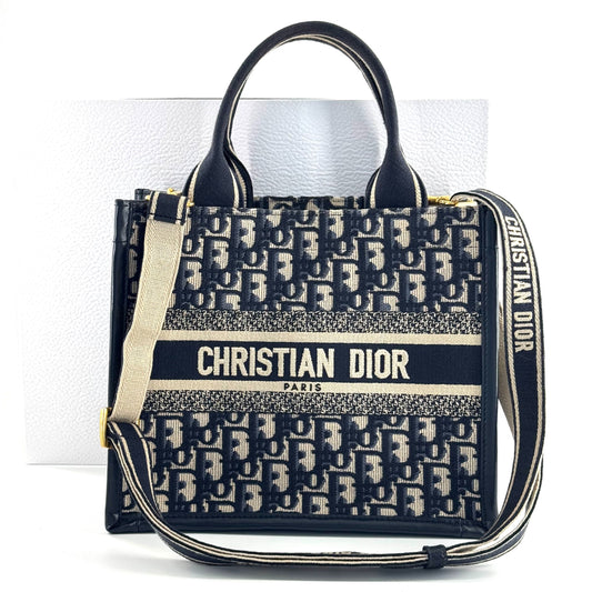 Dior - Book Tote - Cloth - Navy - (small)