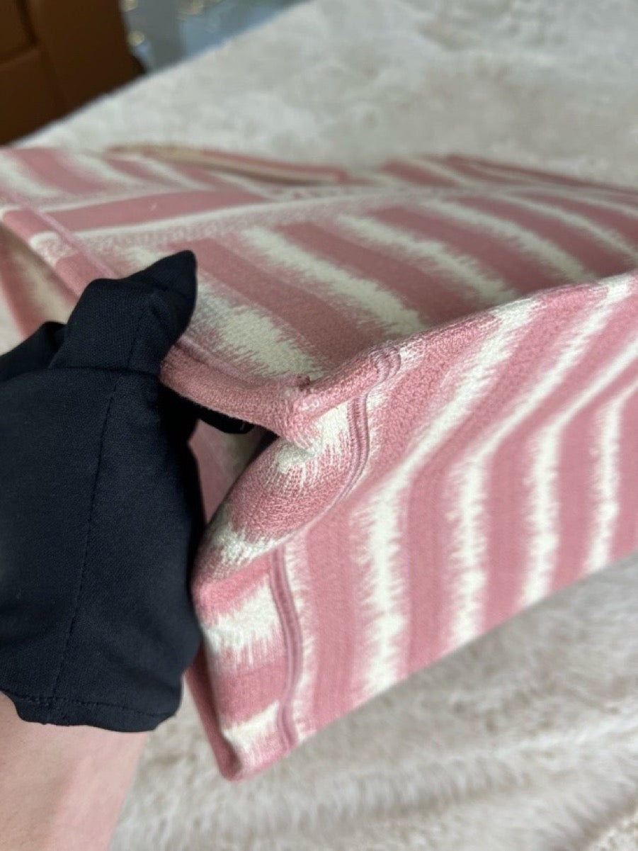 Dior - Book Tote D-Stripes - Cloth - Pink