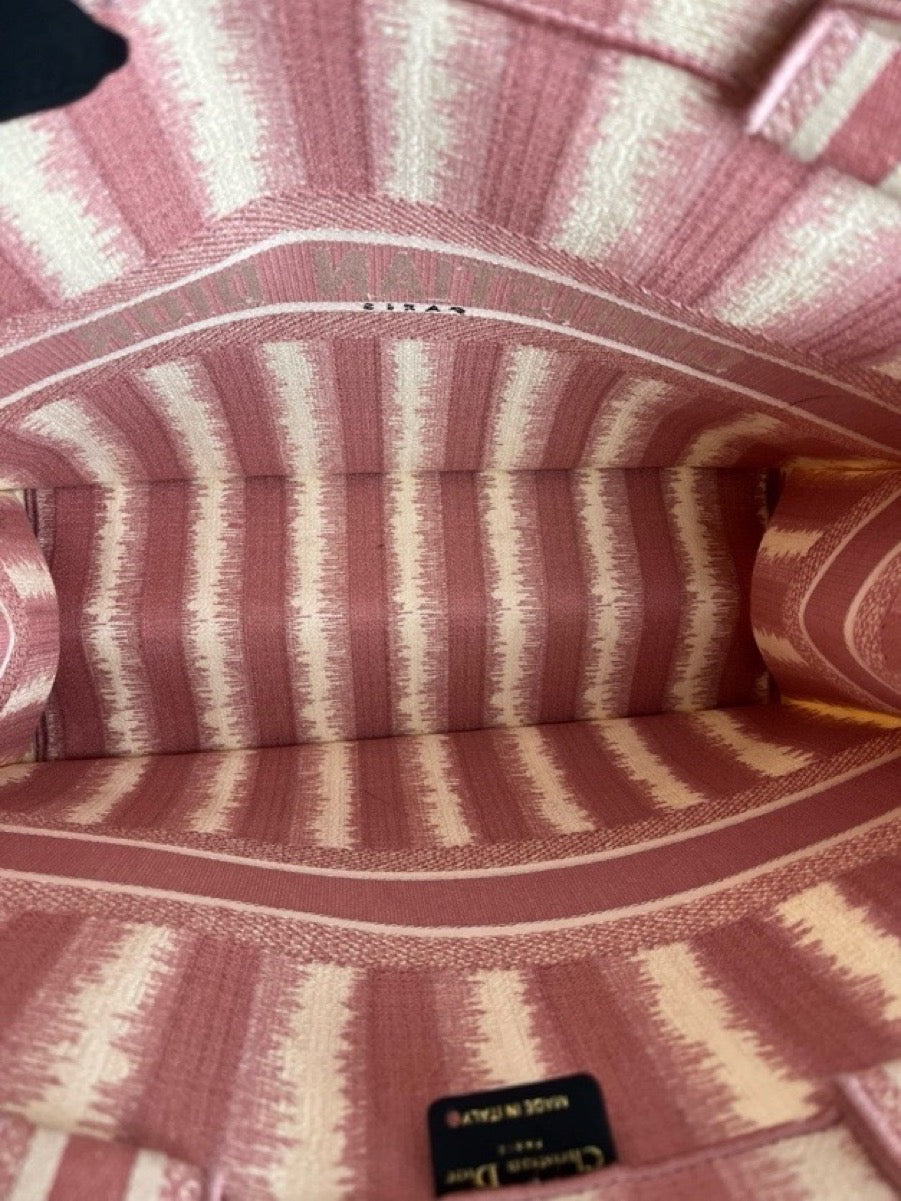 Dior - Book Tote D-Stripes - Cloth - Pink